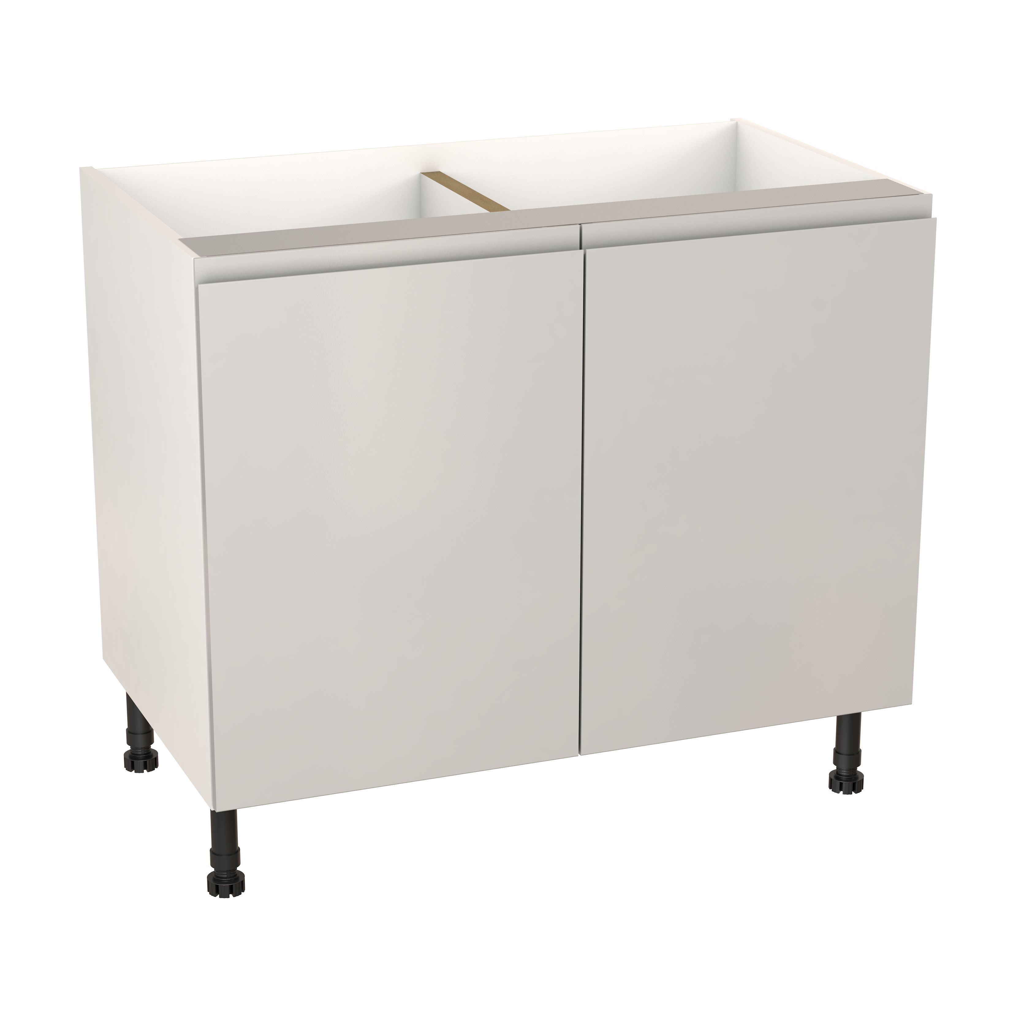 GoodHome Garcinia Gloss light grey Integrated handle Base Kitchen cabinet (W) 1000mm (H)720mm