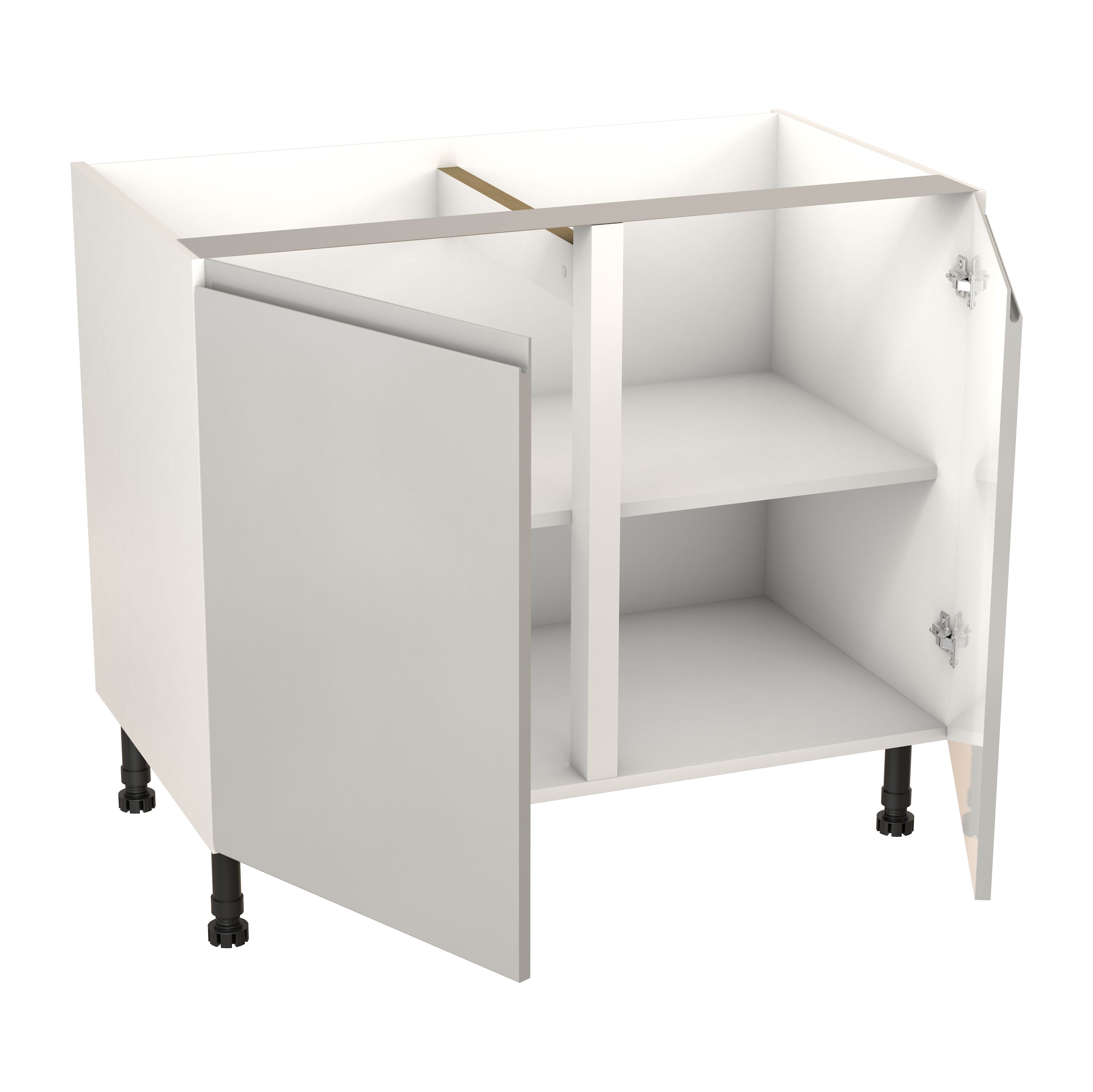 GoodHome Garcinia Gloss light grey Integrated handle Base Kitchen cabinet (W) 1000mm (H)720mm