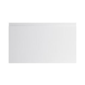 GoodHome Garcinia Gloss light grey integrated handle Drawer front, bridging door & bi fold door, (W)600mm (H)356mm (T)19mm