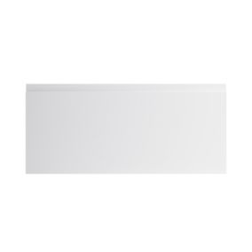 GoodHome Garcinia Gloss light grey integrated handle Drawer front, bridging door & bi fold door, (W)800mm (H)356mm (T)19mm