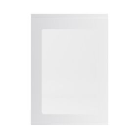 GoodHome Garcinia Gloss light grey integrated handle Glazed Cabinet door (W)500mm (H)715mm (T)19mm