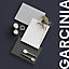 GoodHome Garcinia Gloss light grey integrated handle Highline Cabinet door (W)250mm (H)715mm (T)19mm