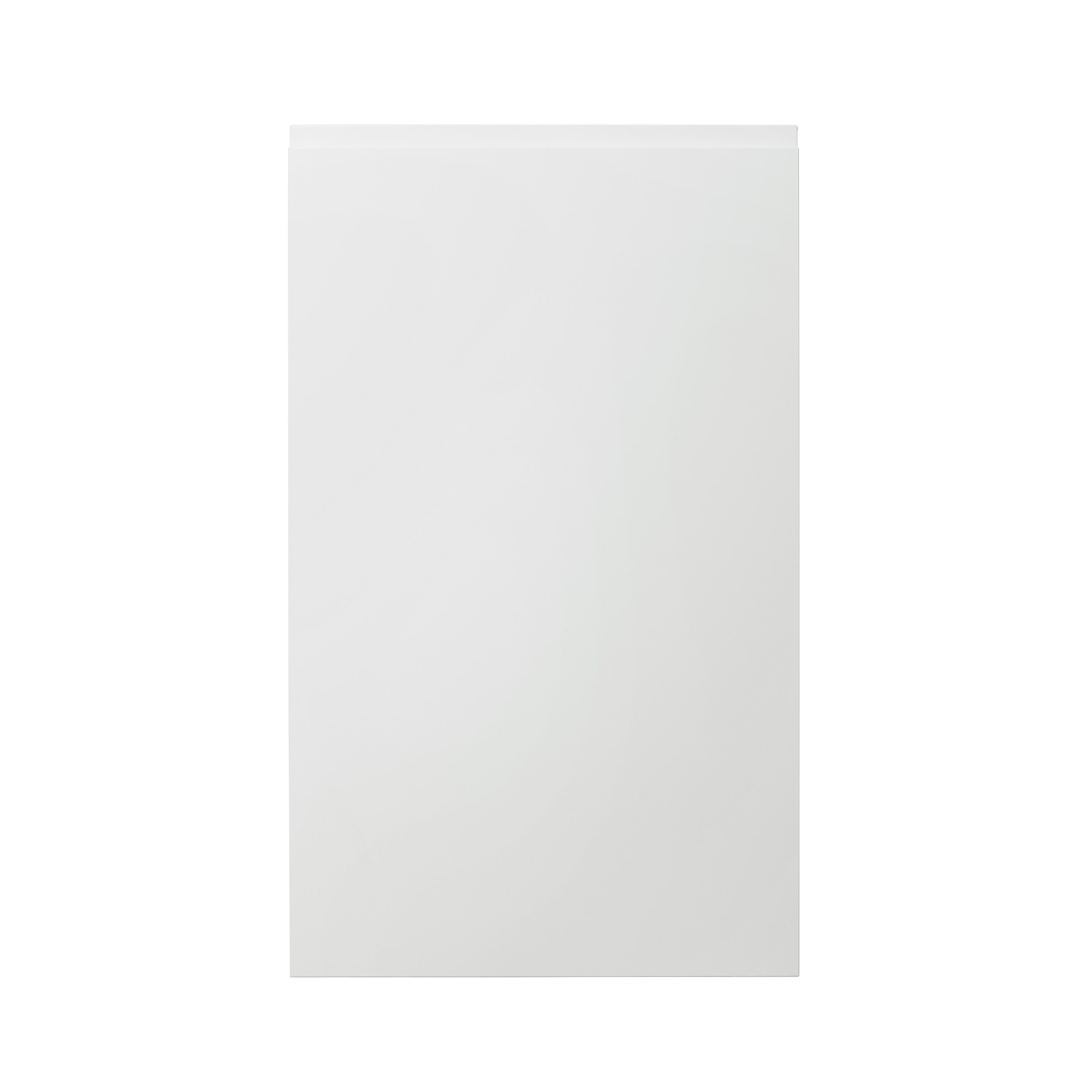 GoodHome Garcinia Gloss white integrated handle 50:50 Larder Cabinet door (W)600mm (H)1001mm (T)19mm