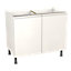 GoodHome Garcinia Gloss white integrated handle Base Kitchen cabinet (W)1000mm (H)720mm