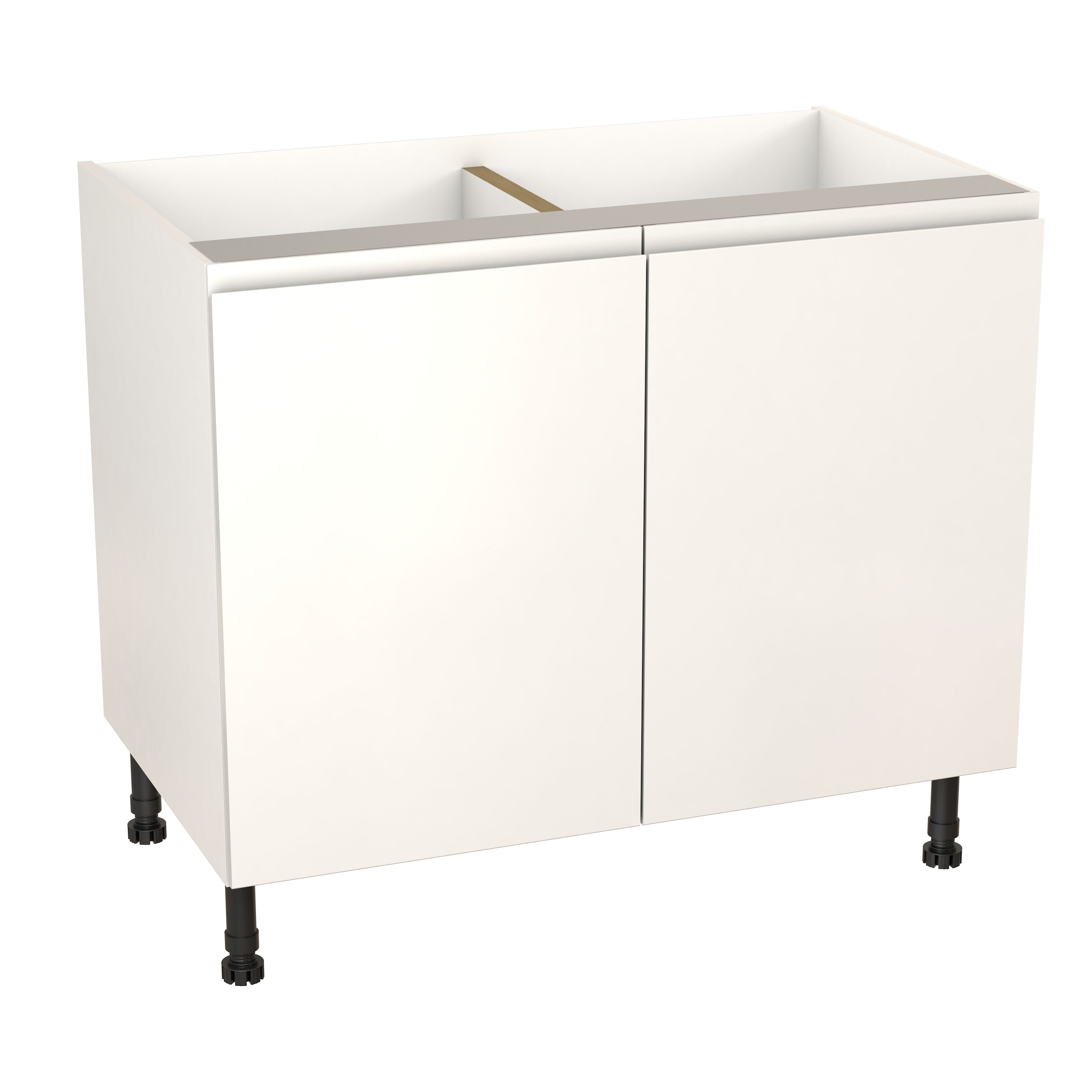 GoodHome Garcinia Gloss white integrated handle Base Kitchen cabinet (W) 1000mm (H)720mm