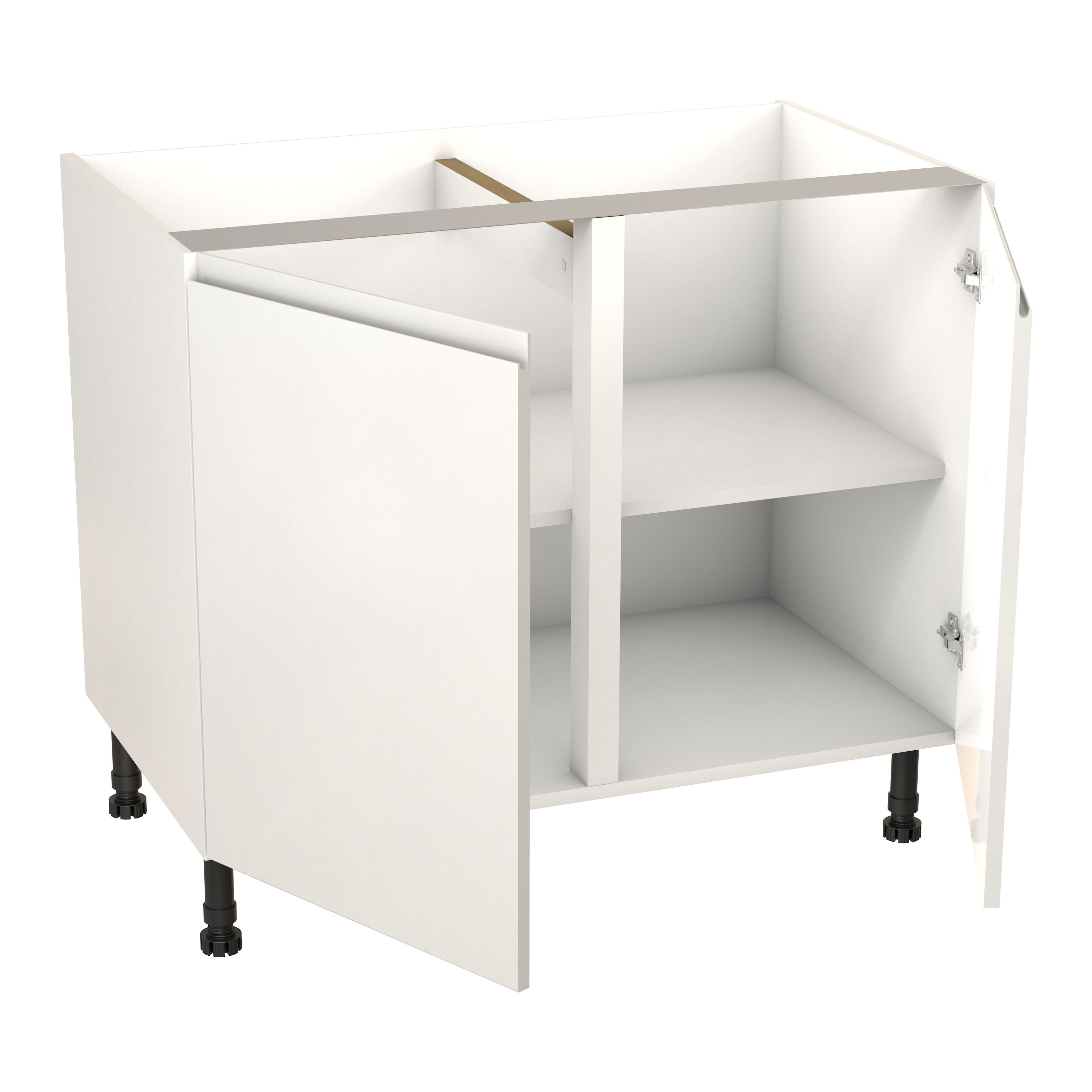 GoodHome Garcinia Gloss white integrated handle Base Kitchen cabinet (W) 1000mm (H)720mm