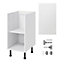 GoodHome Garcinia Gloss white integrated handle Base Kitchen cabinet (W)400mm (H)720mm