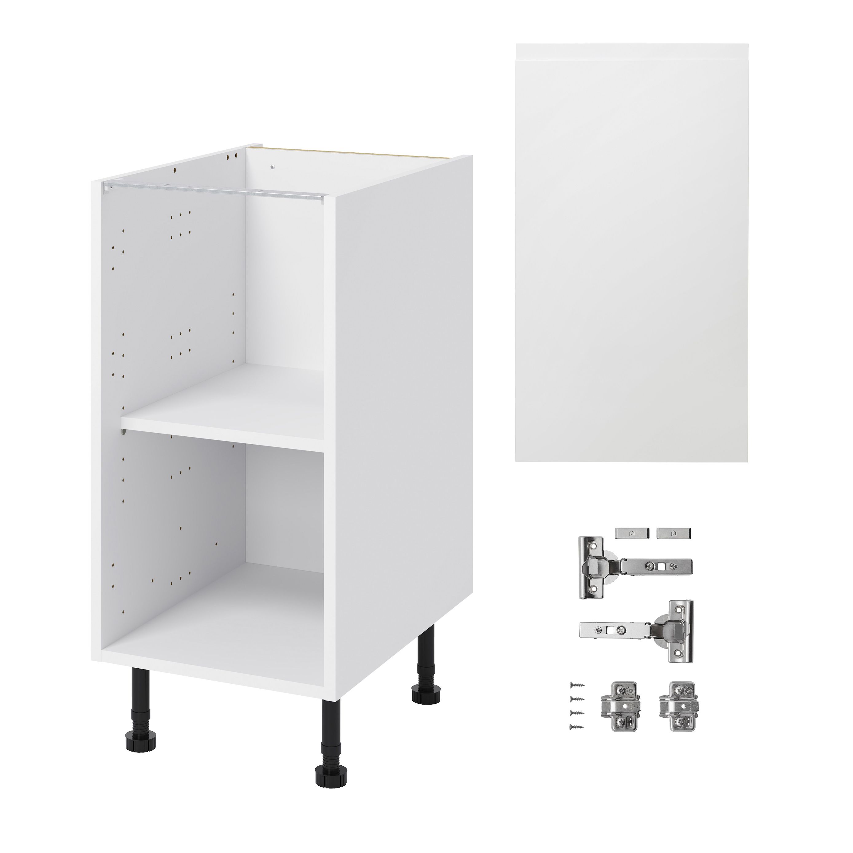 GoodHome Garcinia Gloss white integrated handle Base Kitchen cabinet (W) 400mm (H)720mm