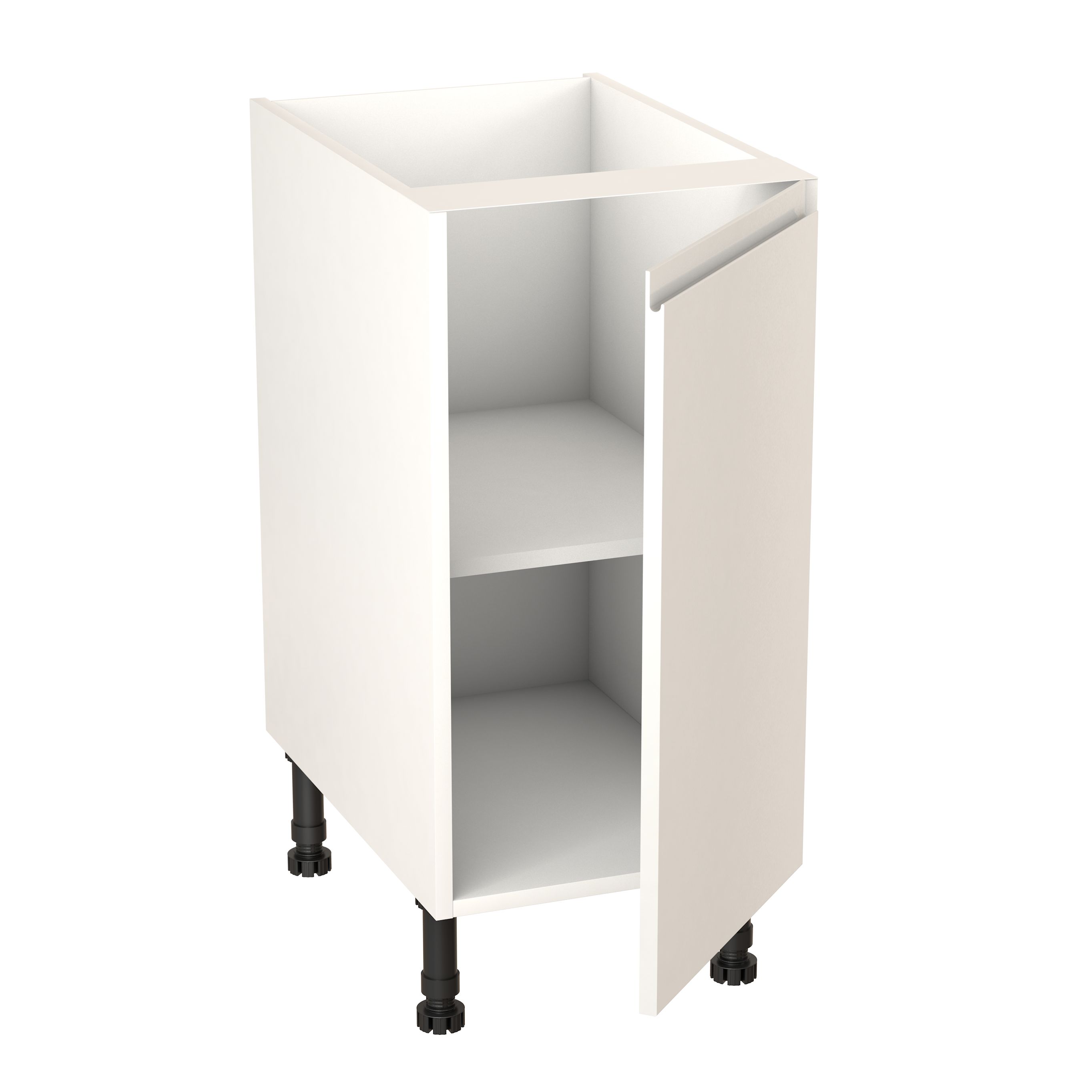 GoodHome Garcinia Gloss white integrated handle Base Kitchen cabinet (W) 400mm (H)720mm