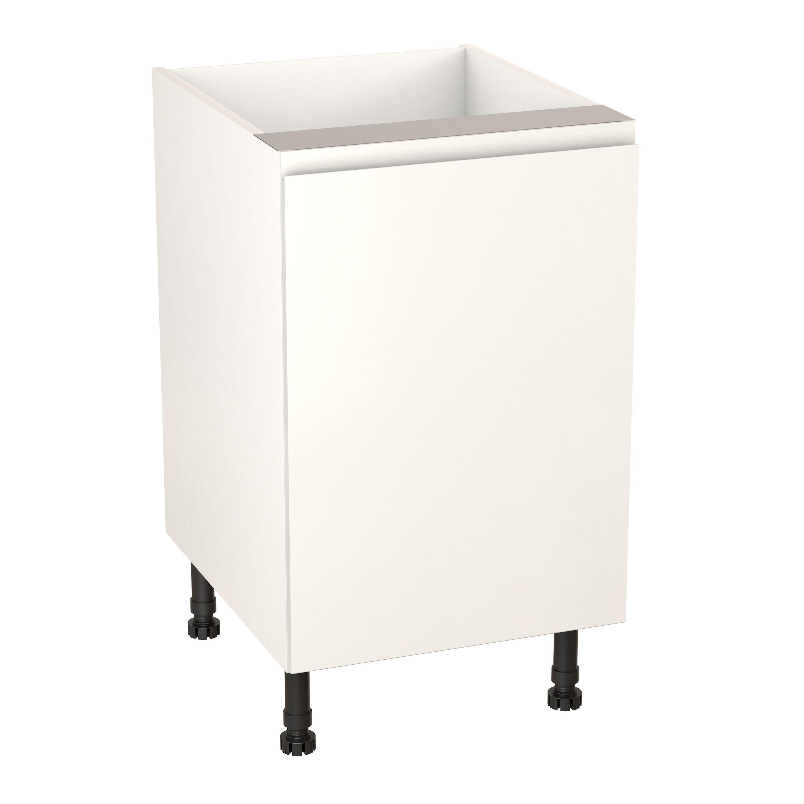 GoodHome Garcinia Gloss white integrated handle Base Kitchen cabinet (W) 500mm (H)720mm