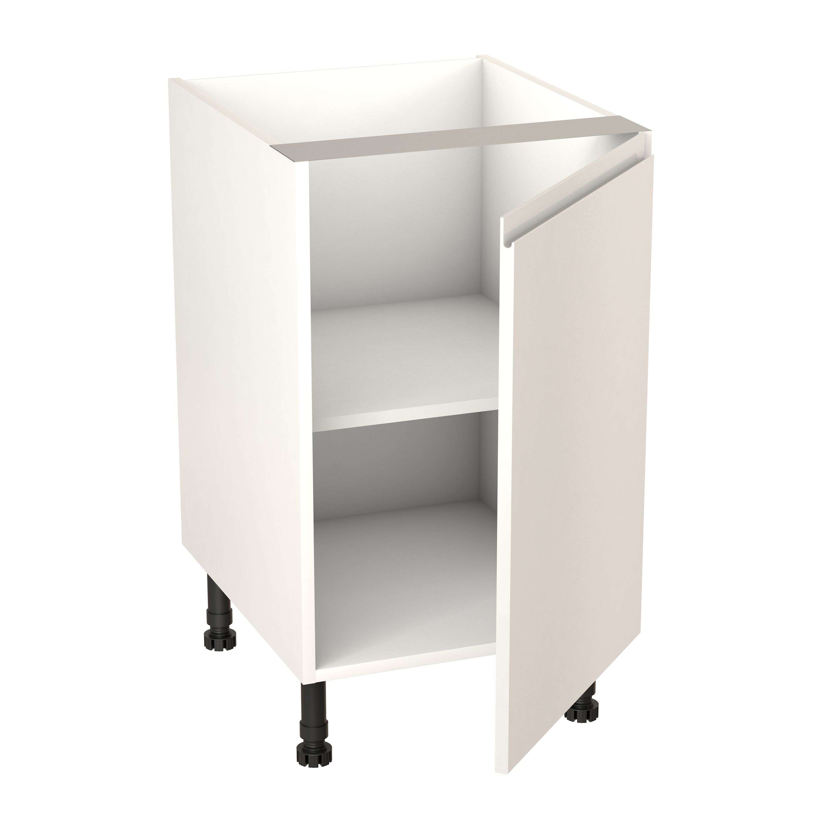 GoodHome Garcinia Gloss white integrated handle Base Kitchen cabinet (W) 500mm (H)720mm