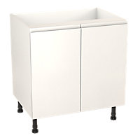 GoodHome Garcinia Gloss white integrated handle Base Kitchen cabinet (W)800mm (H)720mm