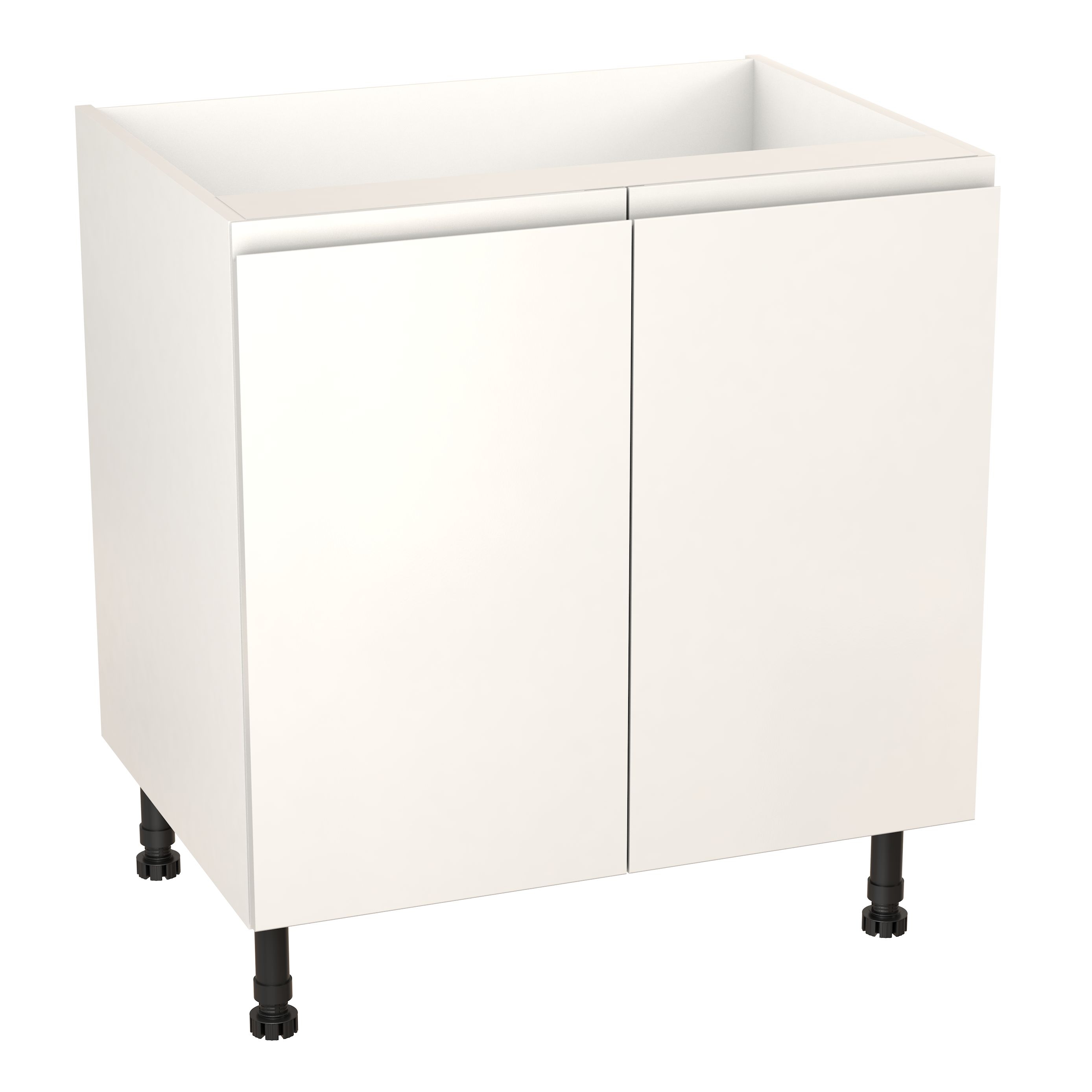 GoodHome Garcinia Gloss white integrated handle Base Kitchen cabinet (W ...