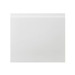 GoodHome Garcinia Gloss white integrated handle Drawer front, bridging door & bi fold door, (W)400mm