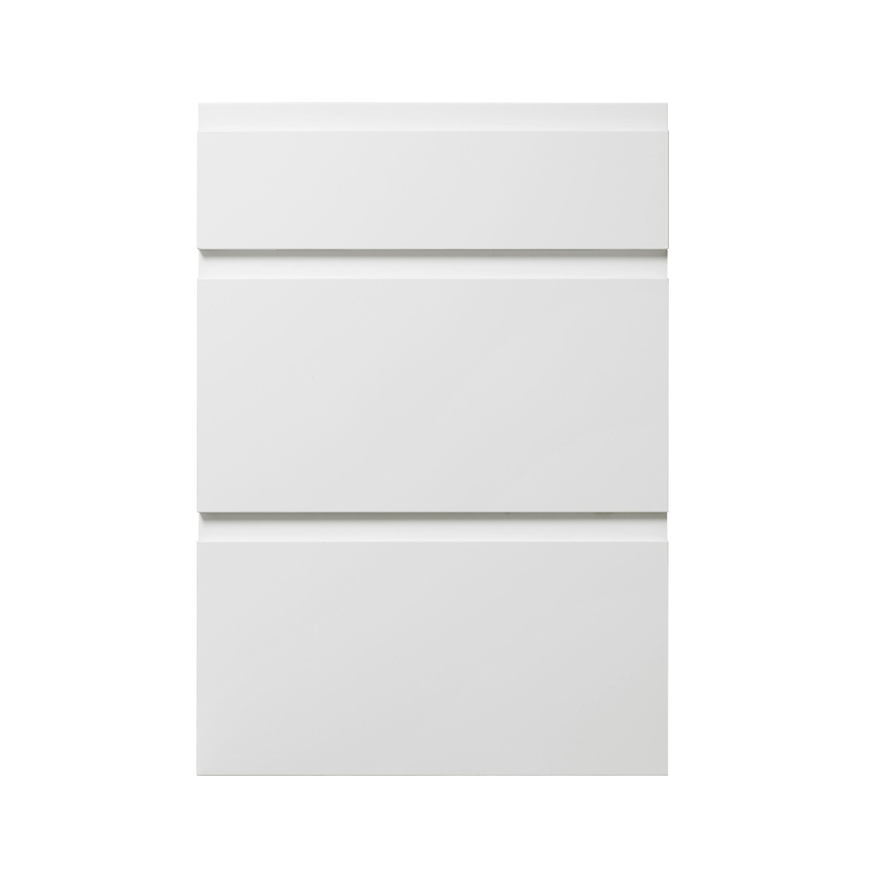GoodHome Garcinia Gloss white integrated handle Drawer front (W)500mm, Pack of 3