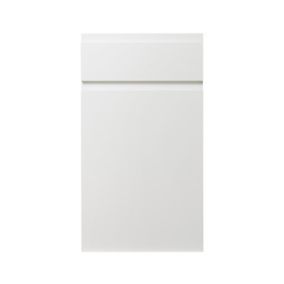GoodHome Garcinia Gloss white integrated handle Drawerline door & drawer front, (W)400mm
