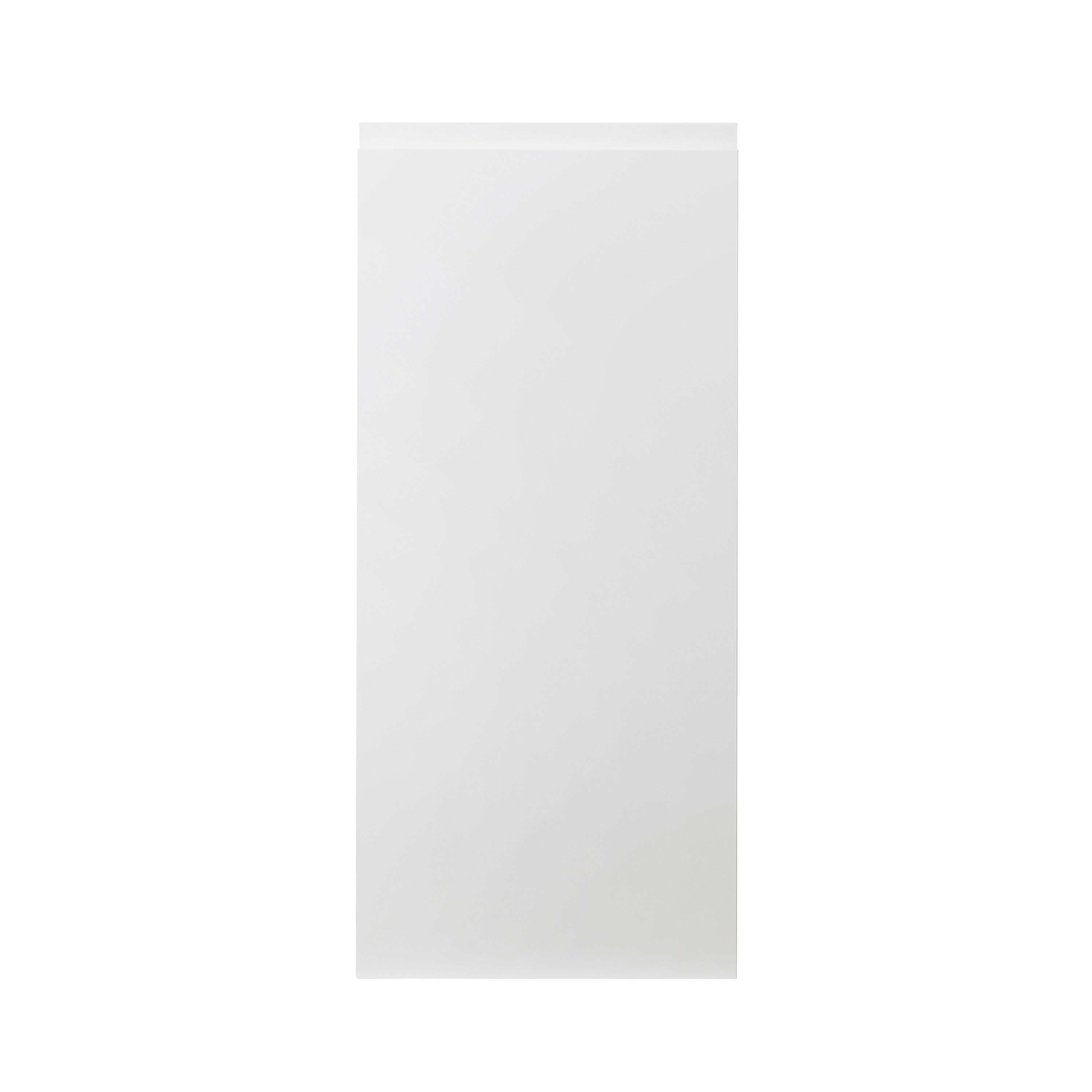 GoodHome Garcinia Gloss white integrated handle Tall wall Cabinet door ...