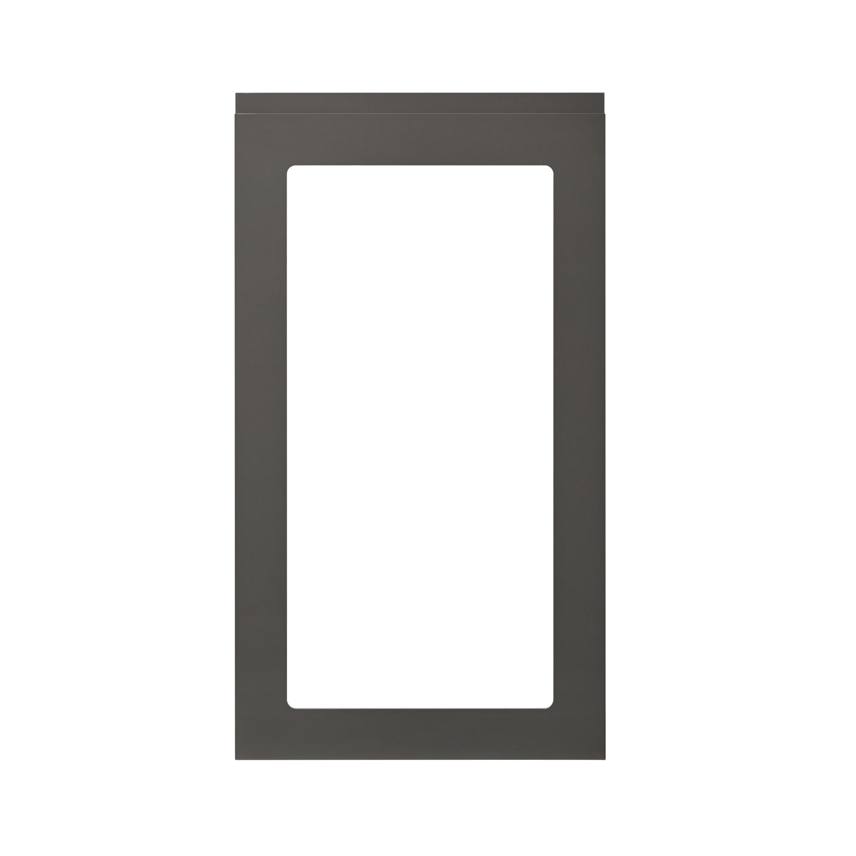 GoodHome Garcinia Integrated handle Gloss anthracite Glazed Tall glazed Cabinet door (W)500mm (H)895mm (T)19mm