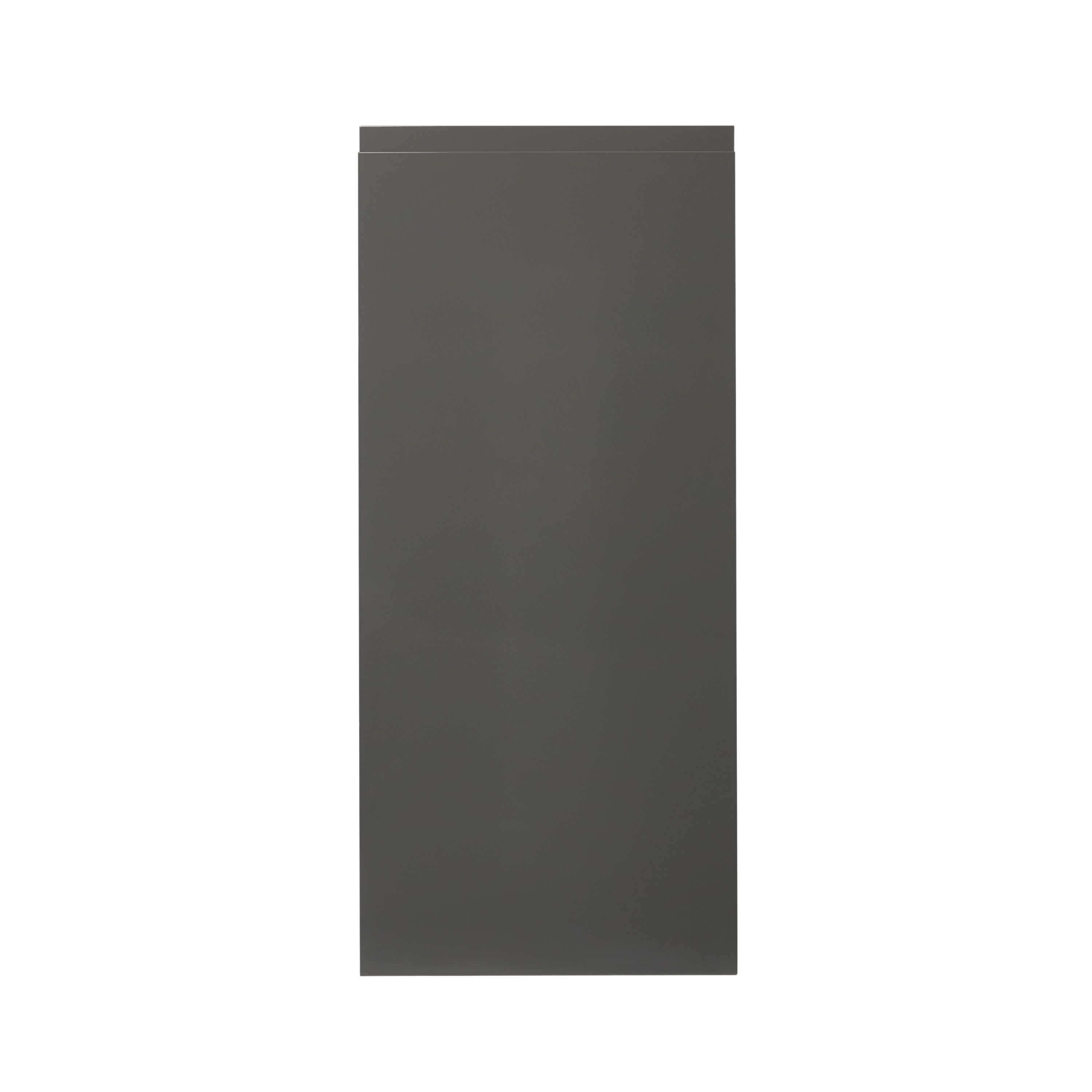 GoodHome Garcinia Integrated handle Gloss anthracite Tall wall Cabinet door (W)400mm (H)895mm (T)19mm