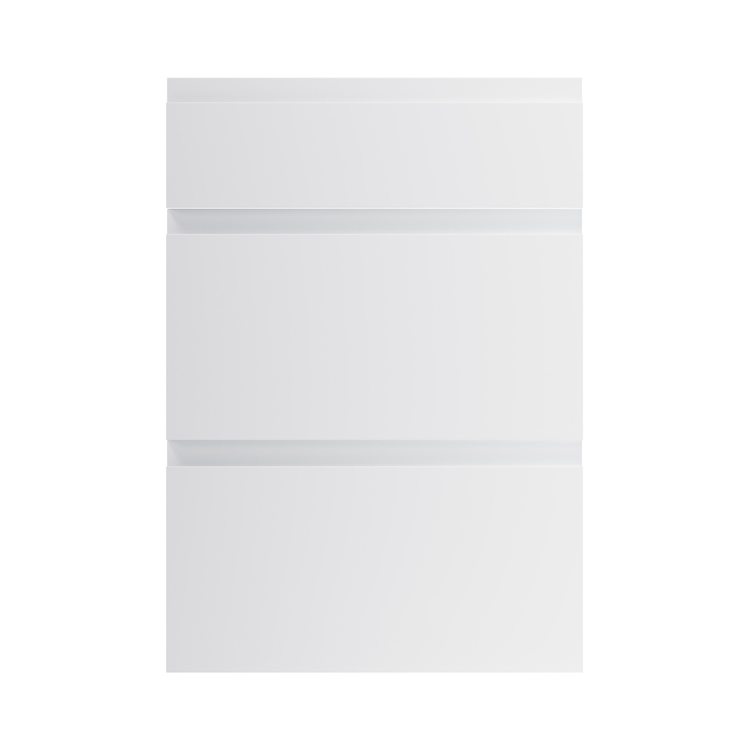 GoodHome Garcinia Integrated handle Gloss light grey 3 drawer front, Pack of 1 (H)715mm (W)497mm (T)19mm