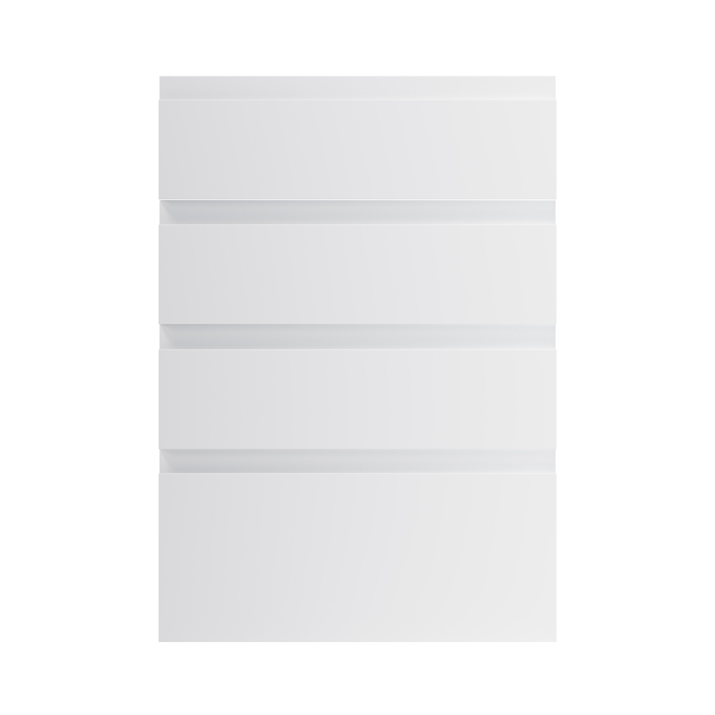 GoodHome Garcinia Integrated handle Gloss light grey 4 drawer front, Pack of 1 (H)715mm (W)497mm (T)19mm