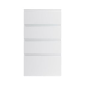 GoodHome Garcinia Integrated handle Gloss light grey Drawer front, Pack of 1 (H)715mm (W)397mm (T)19mm