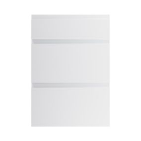 GoodHome Garcinia Integrated handle Gloss light grey Drawer front, Pack of 1 (H)715mm (W)497mm (T)19mm