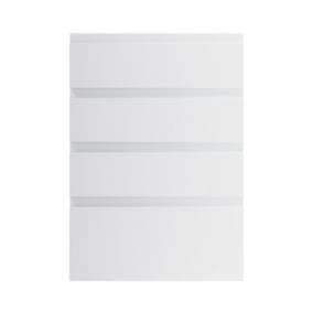 GoodHome Garcinia Integrated handle Gloss light grey Drawer front, Pack of 1 (H)715mm (W)497mm (T)19mm