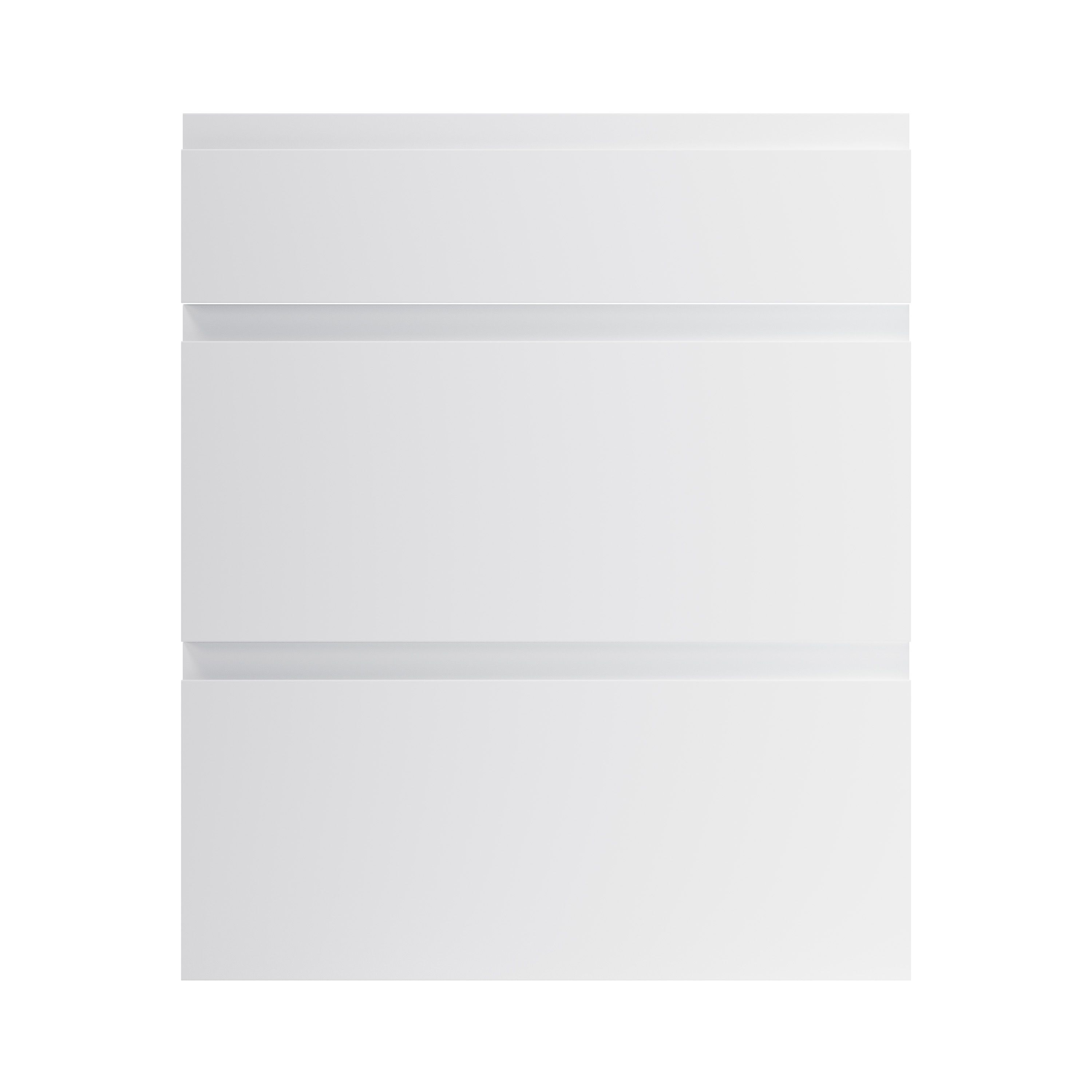 GoodHome Garcinia Integrated handle Gloss light grey Drawer front, Pack of 1 (H)715mm (W)597mm (T)19mm