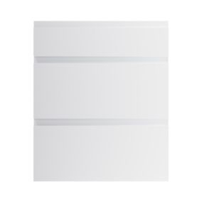 GoodHome Garcinia Integrated handle Gloss light grey Drawer front, Pack of 1 (H)715mm (W)597mm (T)19mm