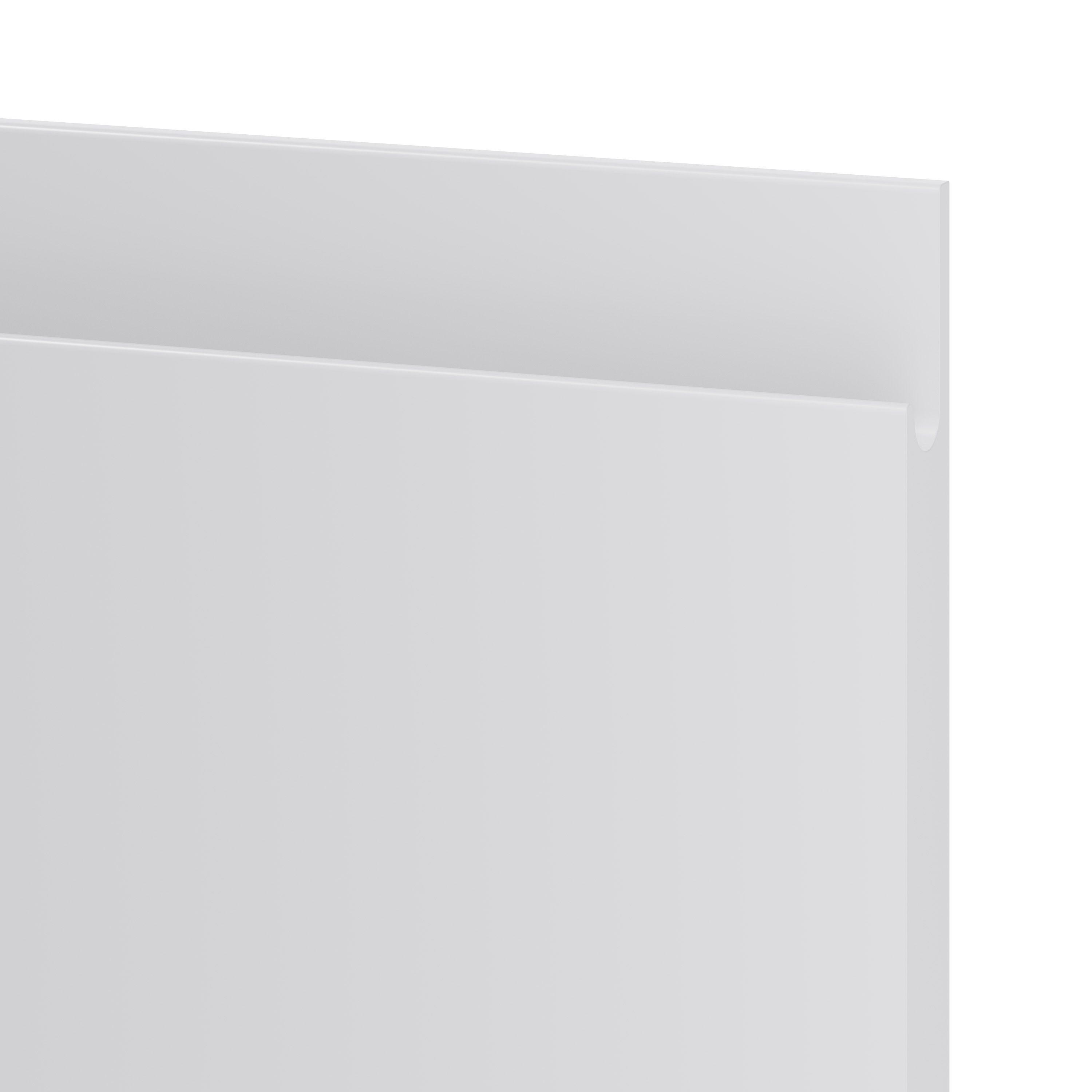 GoodHome Garcinia Integrated handle Gloss light grey Drawer front, Pack ...