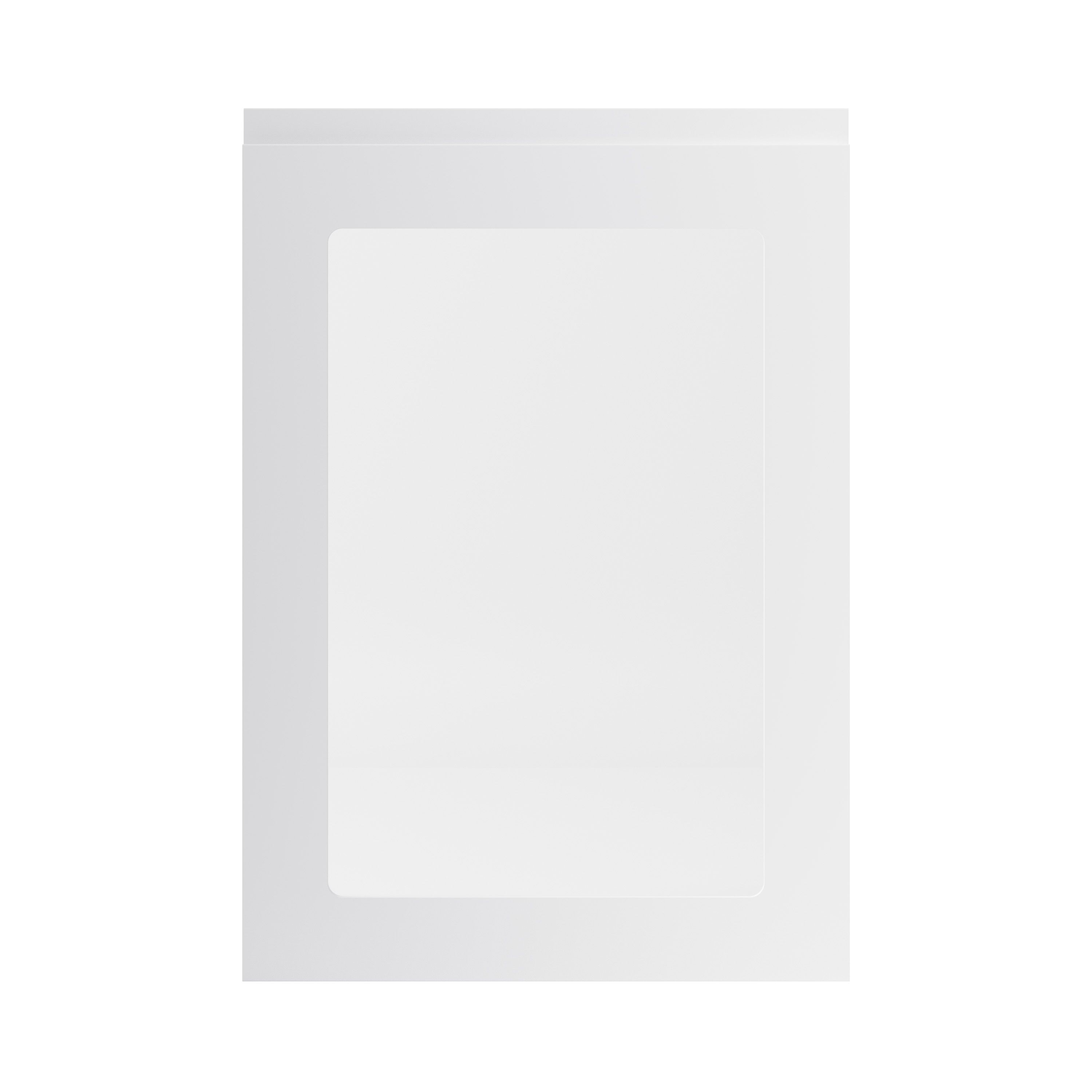 GoodHome Garcinia Integrated handle Gloss light grey Glazed Cabinet door (W)500mm (H)715mm (T)19mm