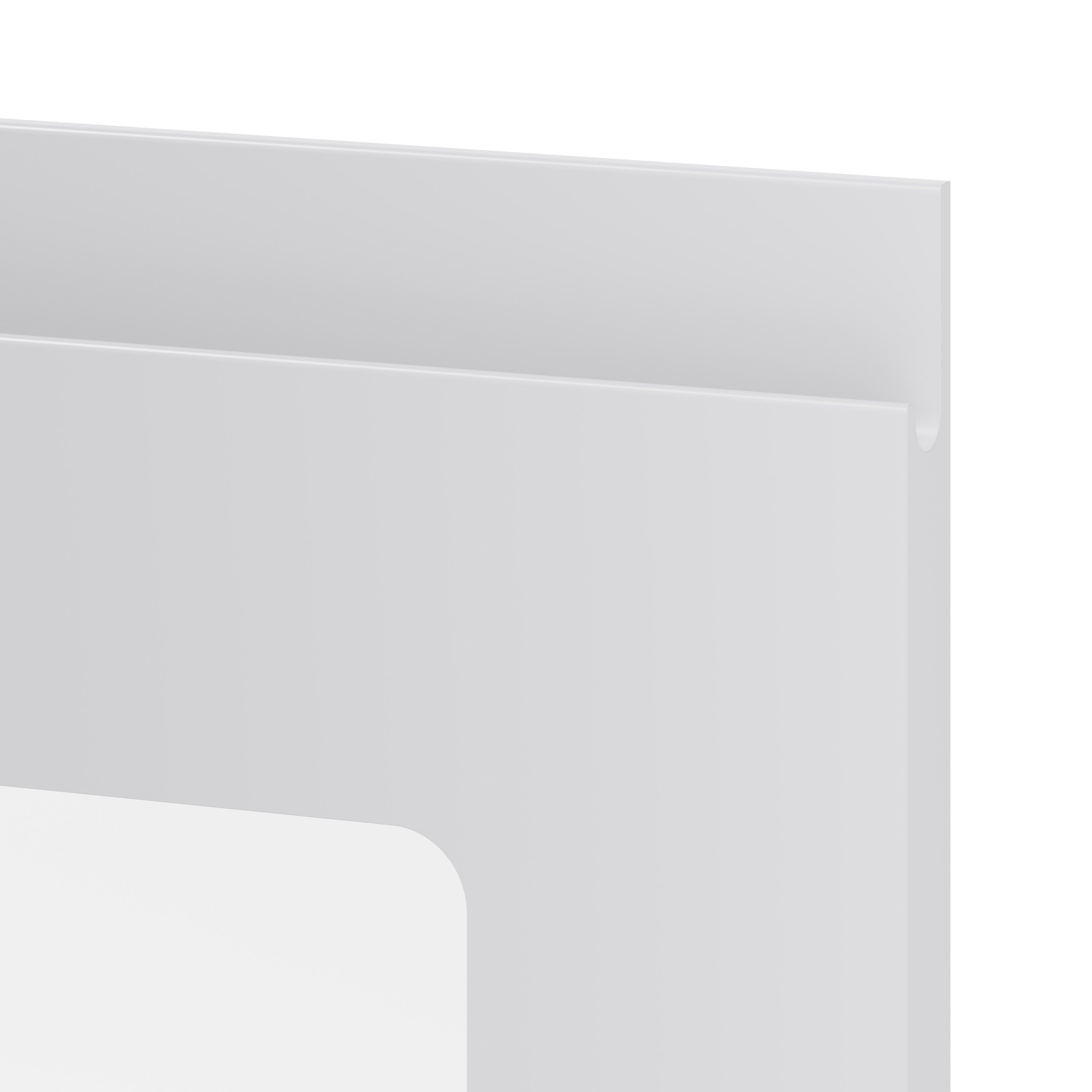 GoodHome Garcinia Integrated handle Gloss light grey Glazed Cabinet door (W)500mm (H)715mm (T)19mm