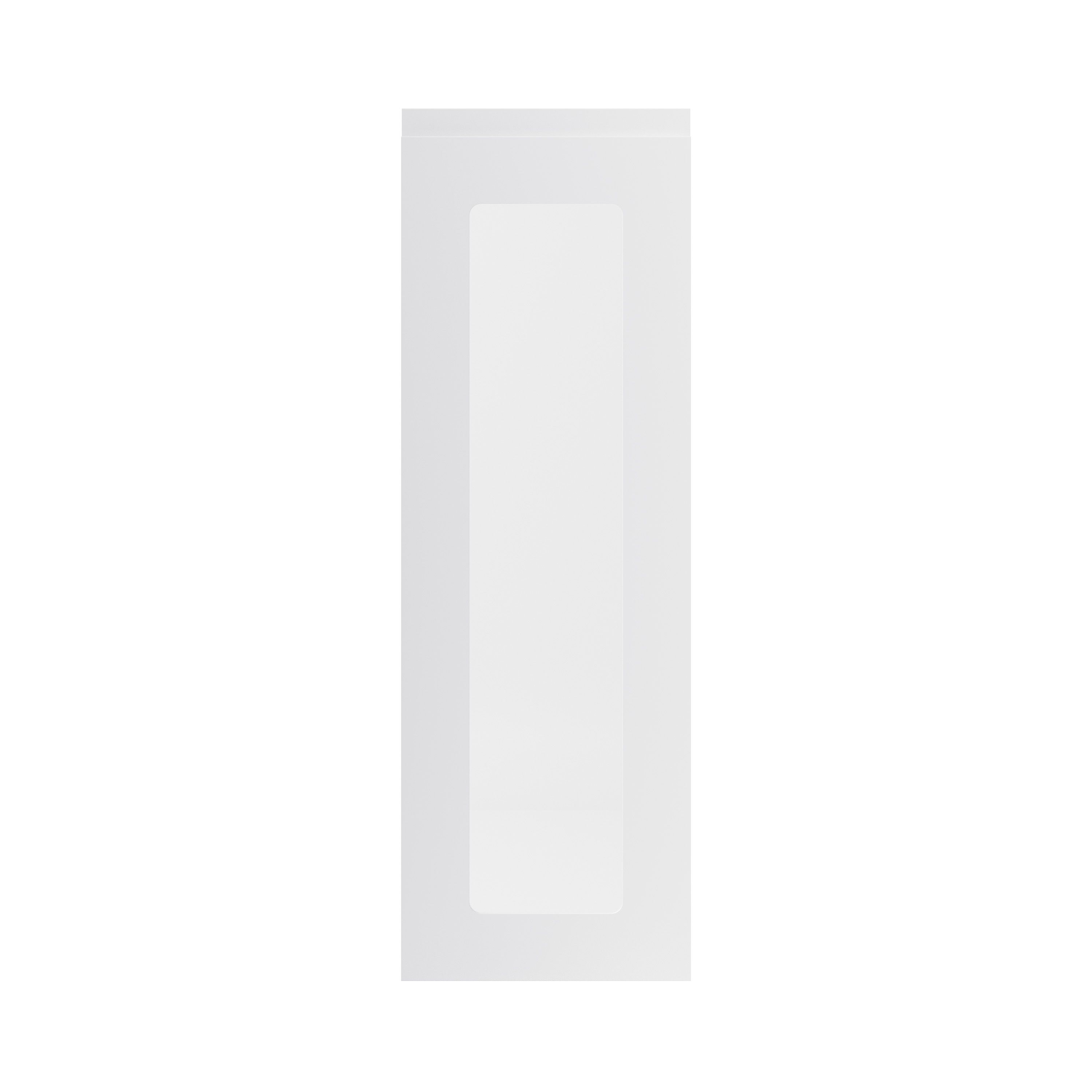 GoodHome Garcinia Integrated handle Gloss light grey Glazed Tall glazed Cabinet door (W)300mm (H)895mm (T)19mm