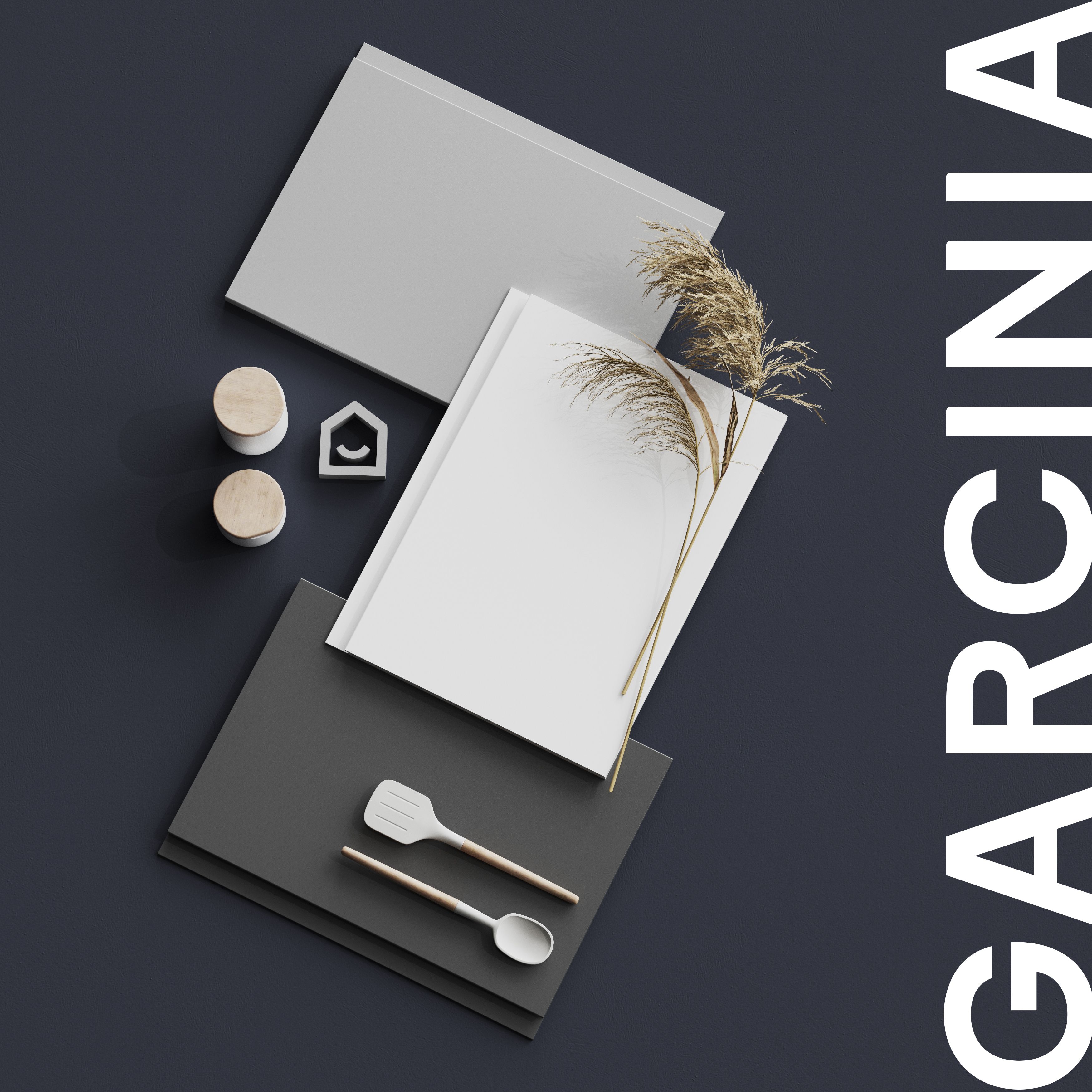 GoodHome Garcinia Integrated handle Gloss light grey Highline Cabinet door (W)500mm (H)715mm (T)19mm