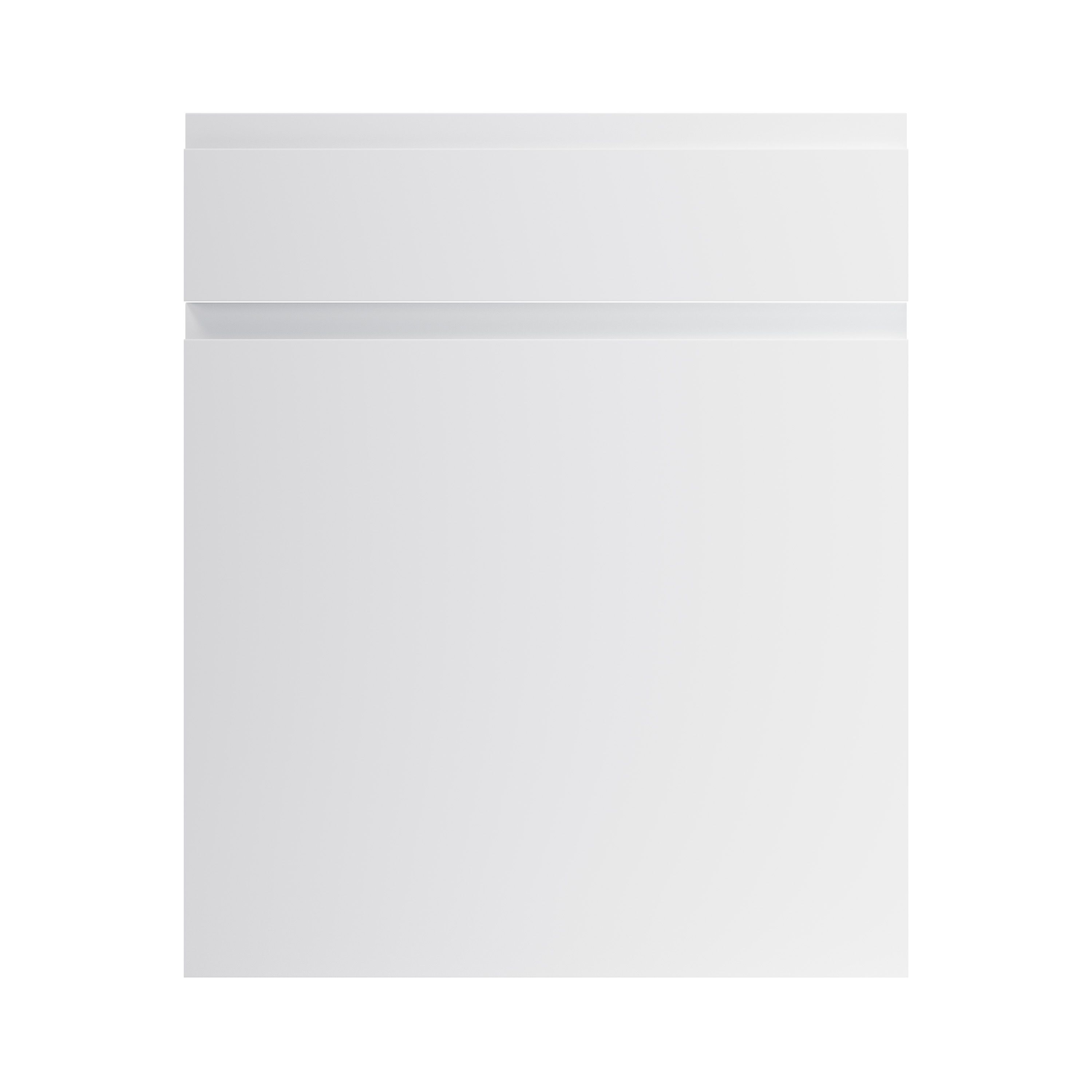 GoodHome Garcinia Integrated handle Gloss light grey Modern Door & drawer 600mm