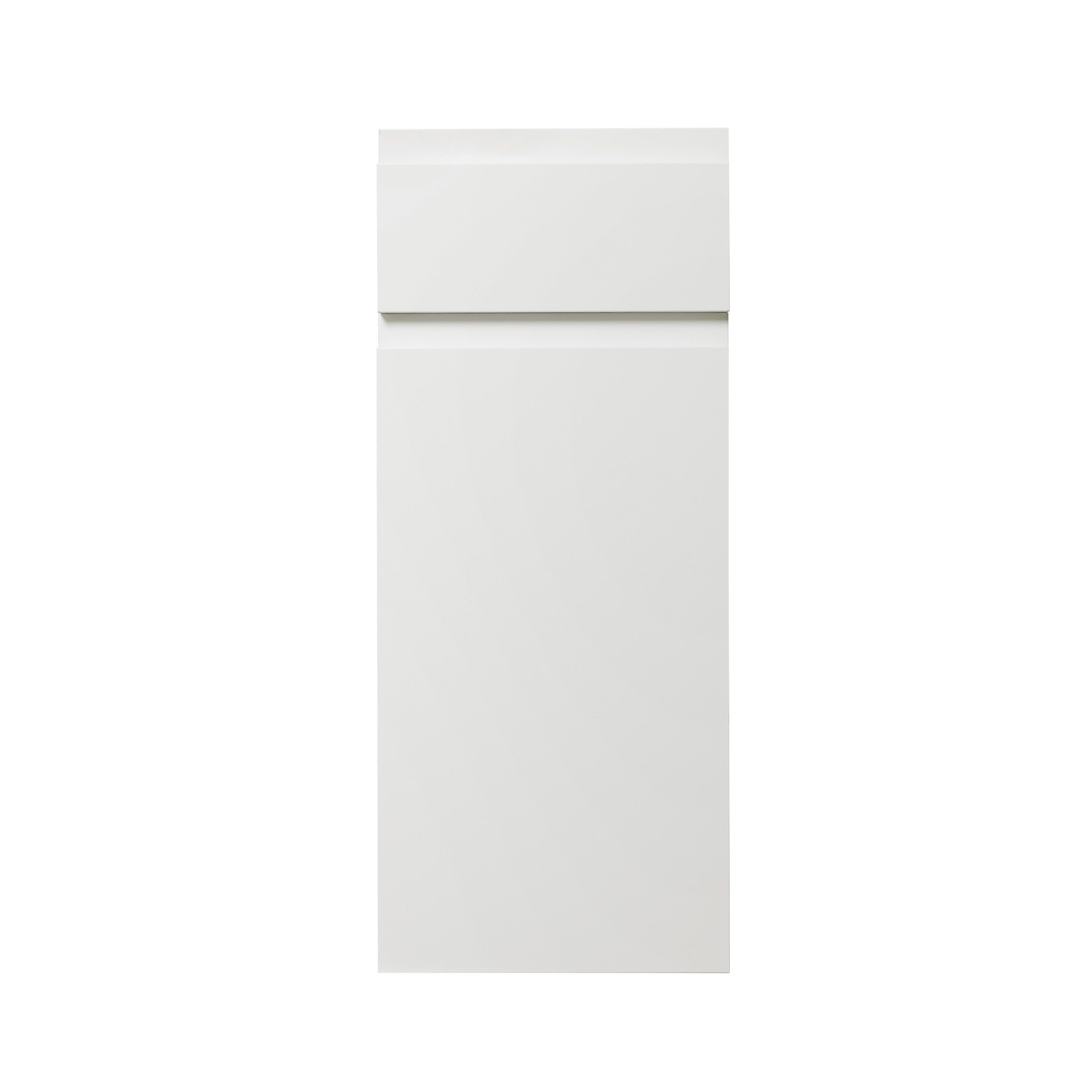 GoodHome Garcinia Integrated handle Gloss white Contemporary Door & drawer 300mm