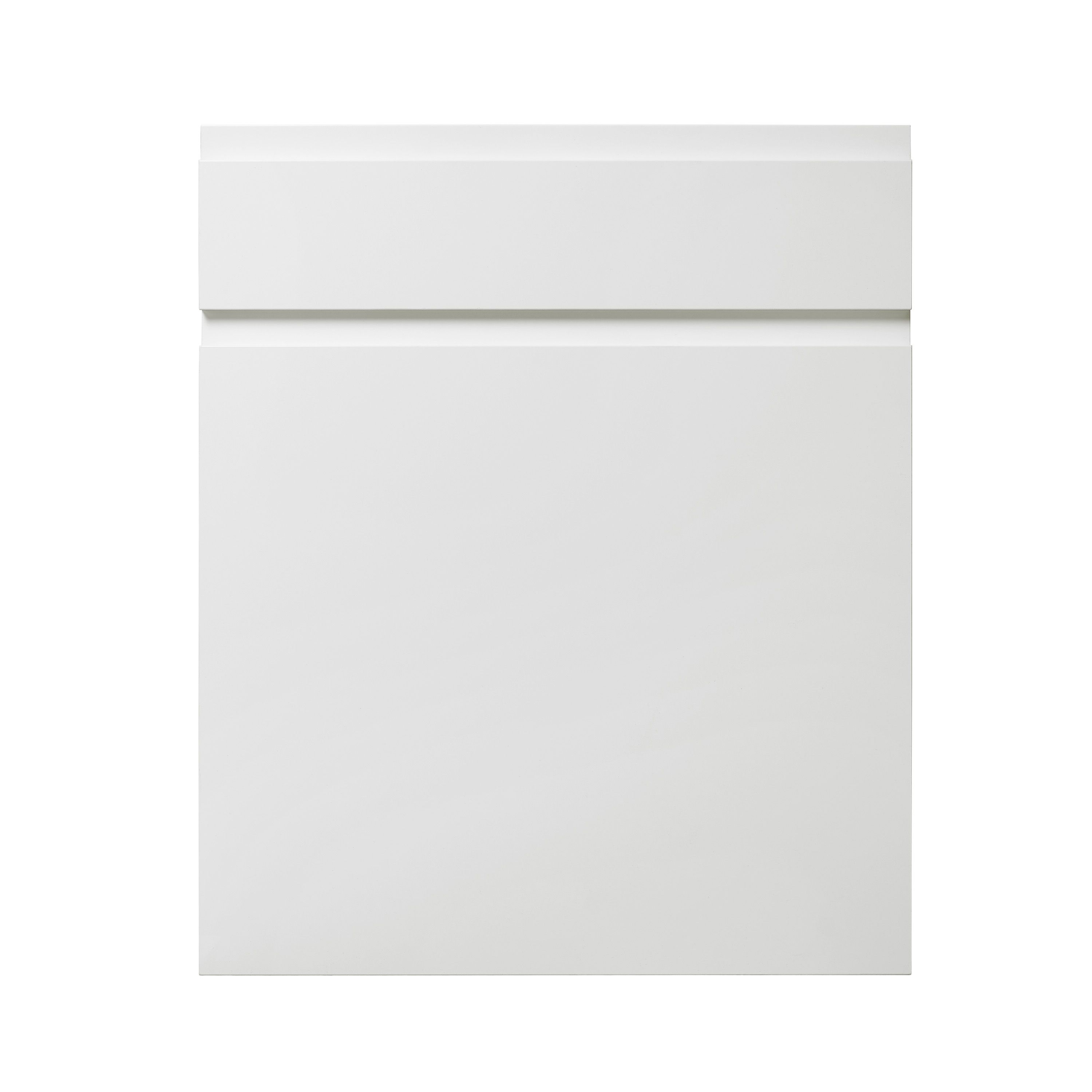 GoodHome Garcinia Integrated handle Gloss white Contemporary Door & drawer 600mm