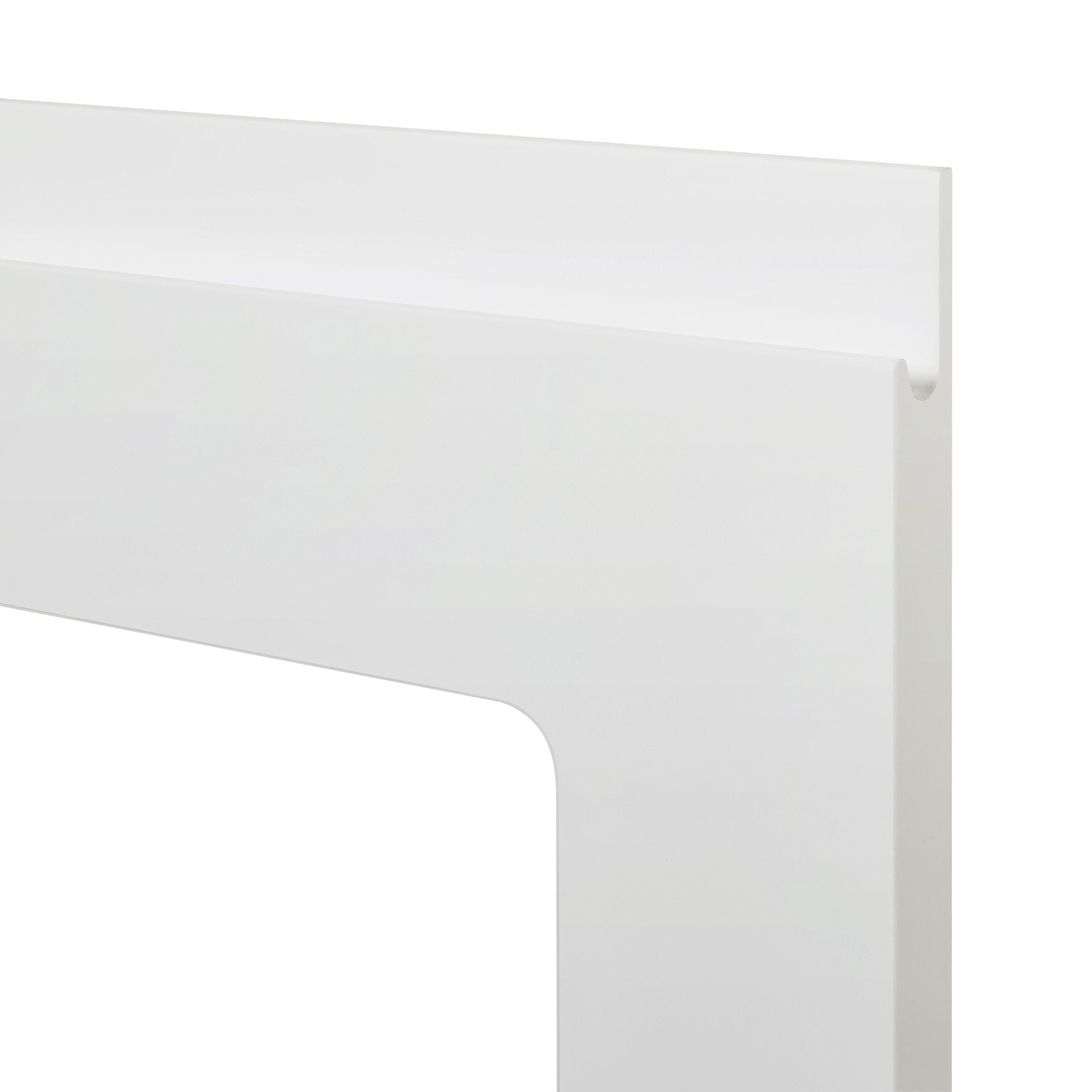 GoodHome Garcinia Integrated handle Gloss white Glazed Tall glazed Cabinet door (W)500mm (H)895mm (T)19mm