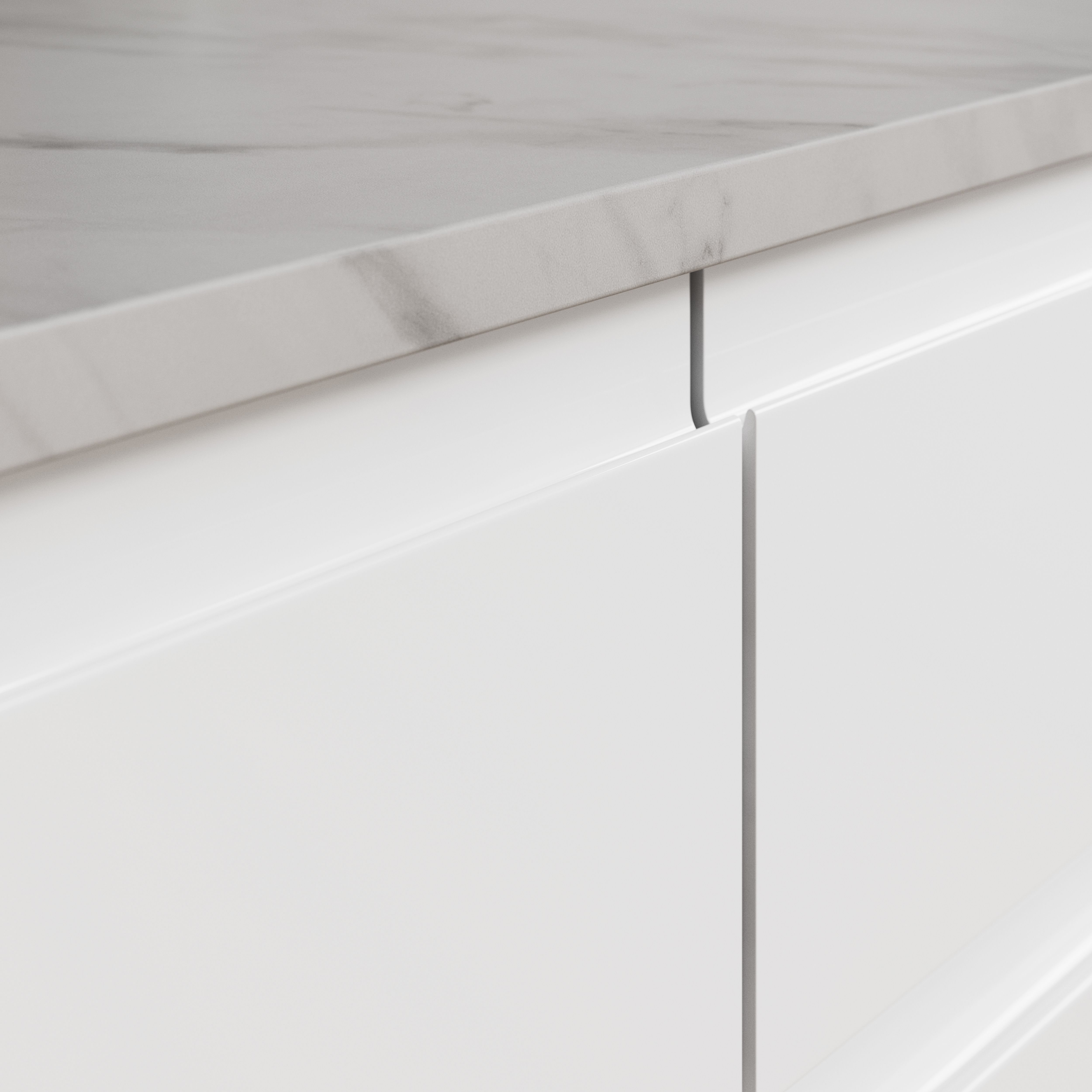 GoodHome Garcinia Integrated handle Gloss white Highline Cabinet door (W)500mm (H)715mm (T)19mm
