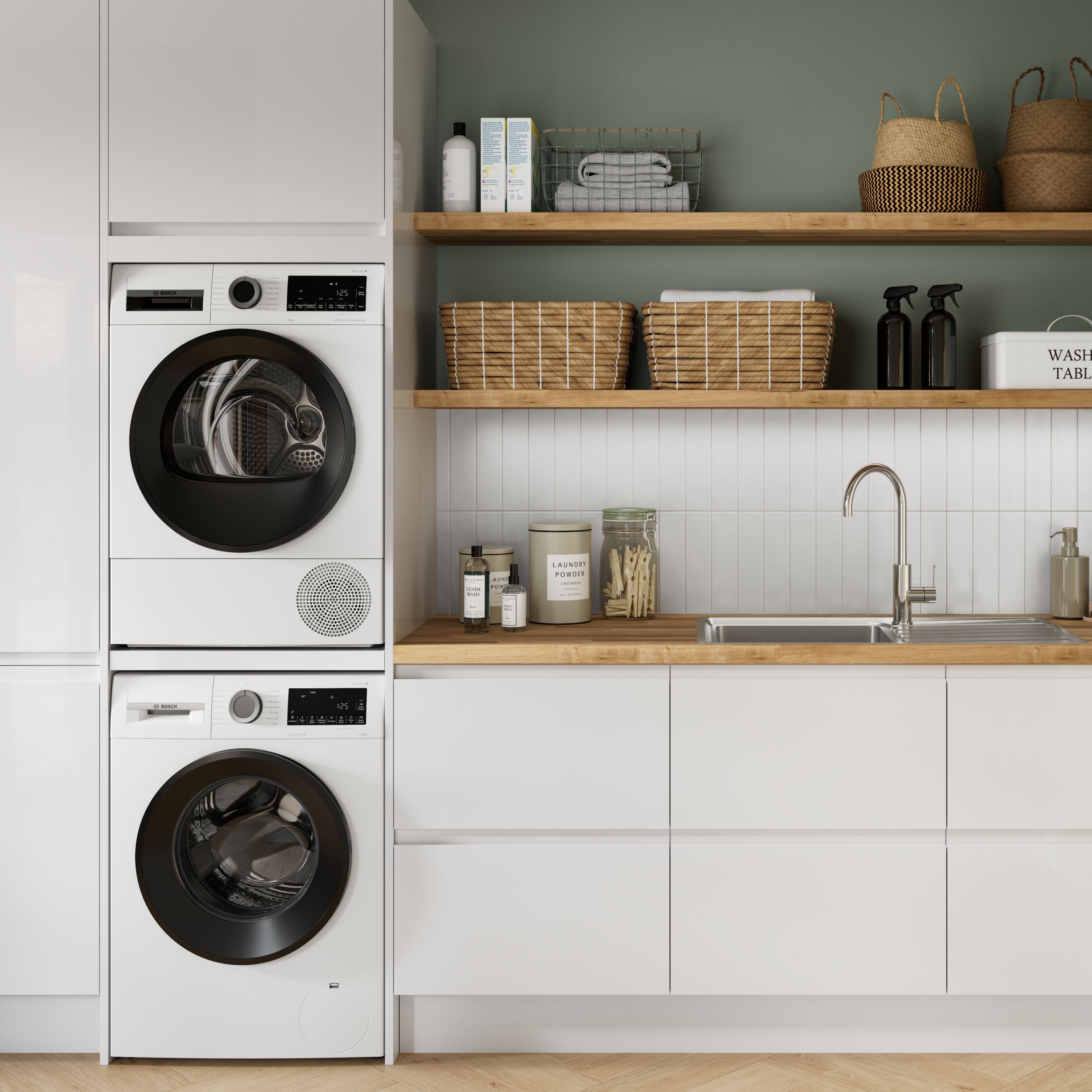 GoodHome Garcinia Integrated handle Gloss white Highline Cabinet door (W)500mm (H)715mm (T)19mm