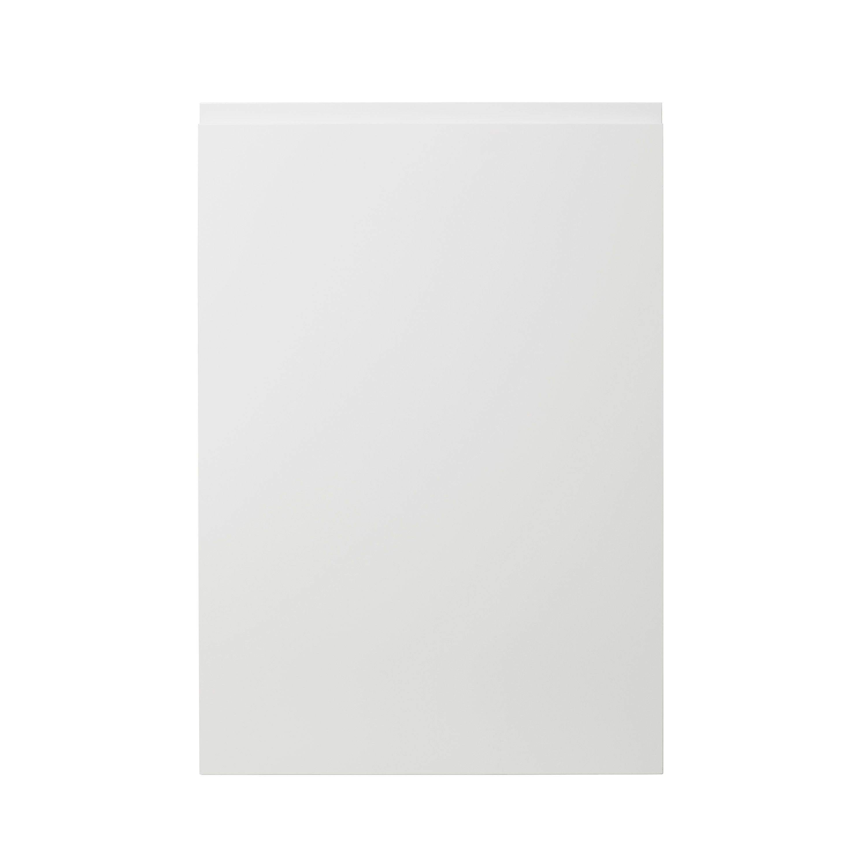 GoodHome Garcinia Integrated handle Gloss white Tall appliance Cabinet door (W)600mm (H)867mm (T)19mm