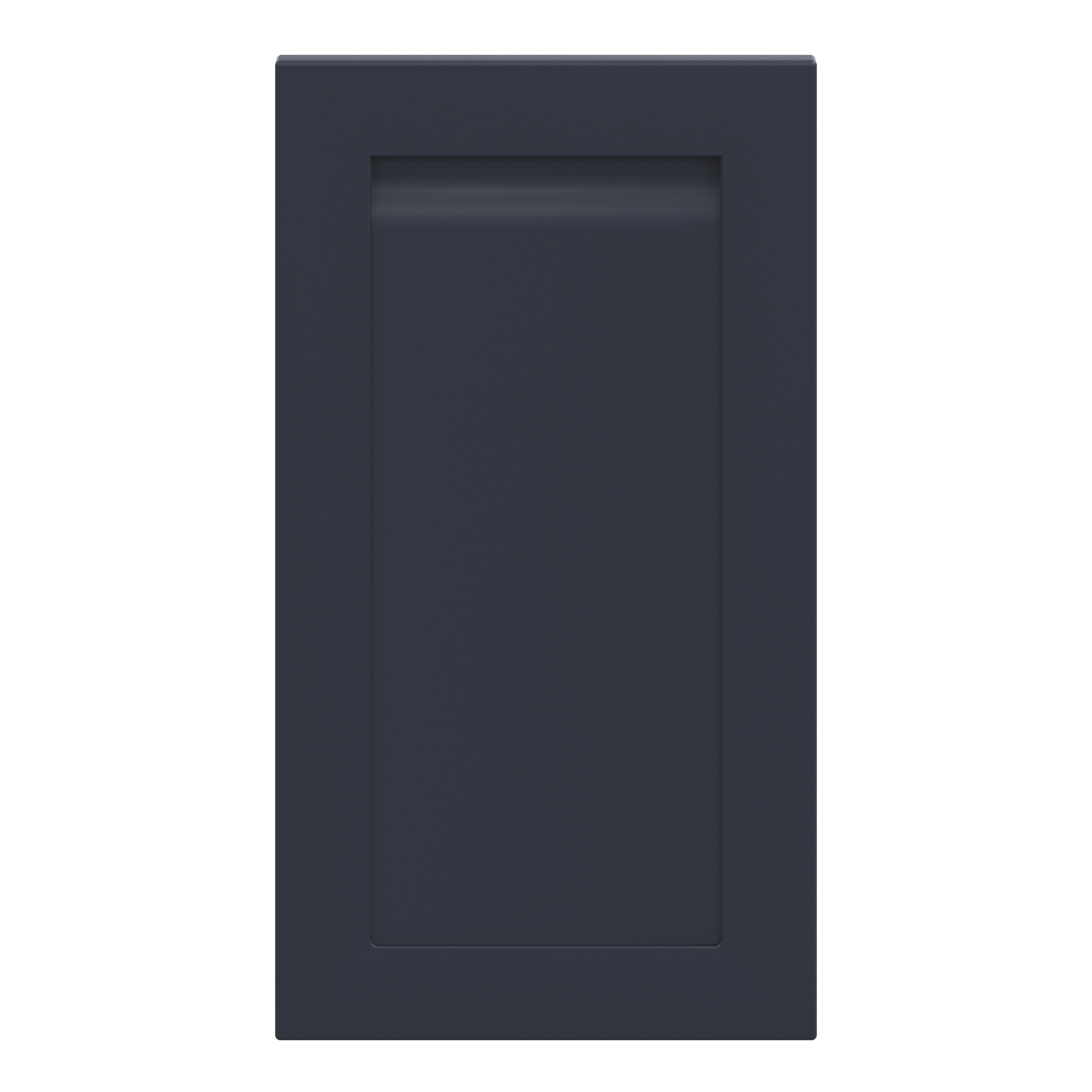 GoodHome Garcinia Integrated handle Matt navy blue Shaker Highline Cabinet door (W)400mm (H)715mm (T)20mm