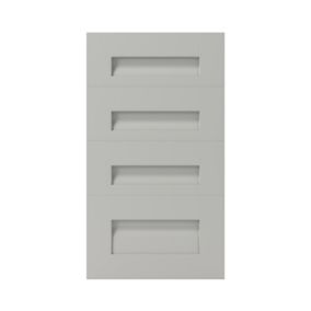 GoodHome Garcinia Integrated handle Matt stone Drawer front, Pack of 1 (H)715mm (W)397mm (T)20mm