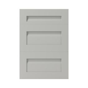 GoodHome Garcinia Integrated handle Matt stone Drawer front, Pack of 1 (H)715mm (W)497mm (T)20mm