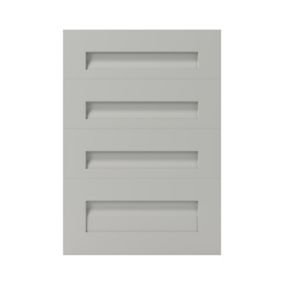 GoodHome Garcinia Integrated handle Matt stone Drawer front, Pack of 1 (H)715mm (W)497mm (T)20mm