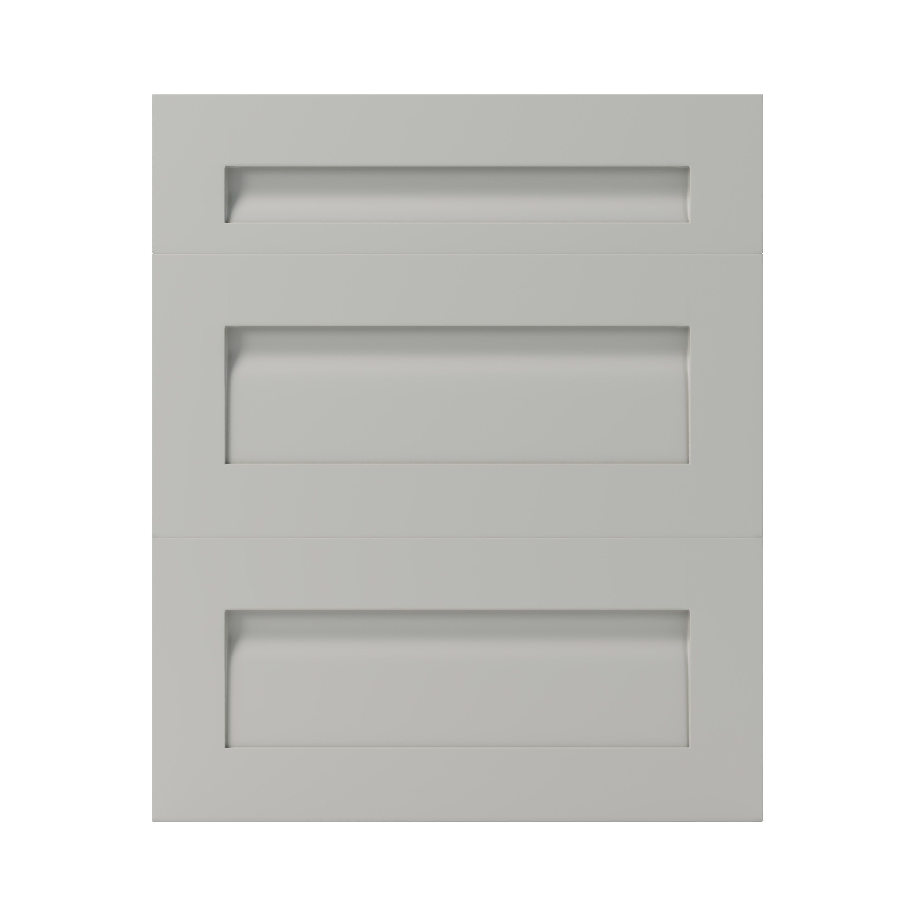 GoodHome Garcinia Integrated handle Matt stone Drawer front, Pack of 1 (H)715mm (W)597mm (T)20mm