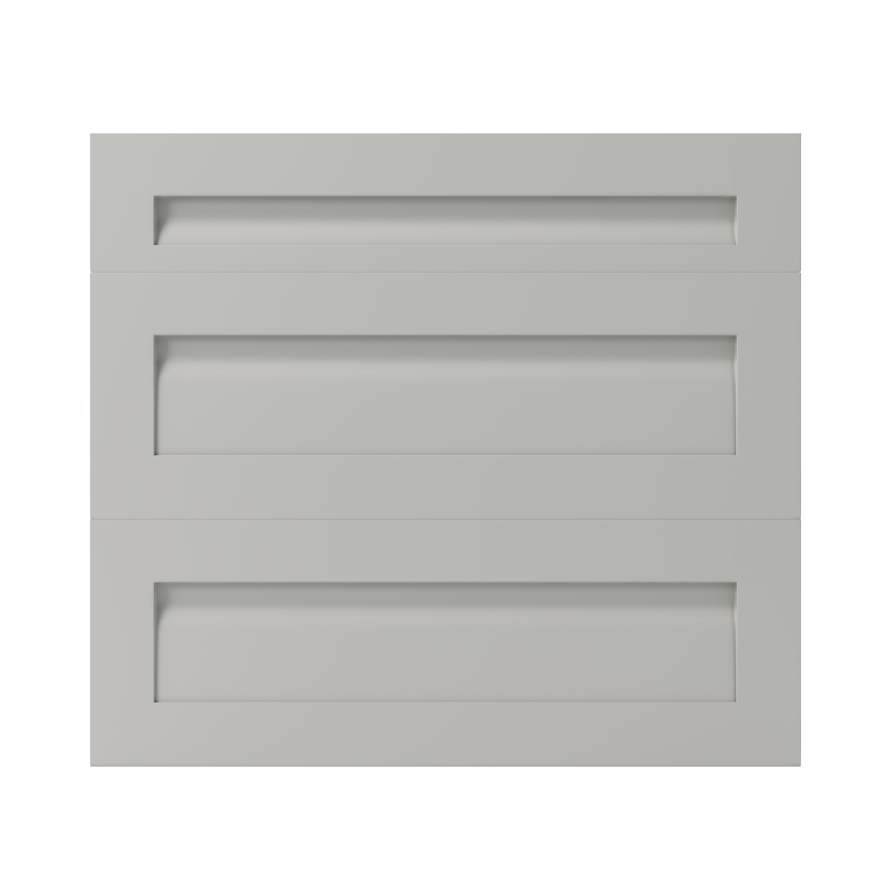 GoodHome Garcinia Integrated handle Matt stone Drawer front, Pack of 1 (H)715mm (W)797mm (T)20mm