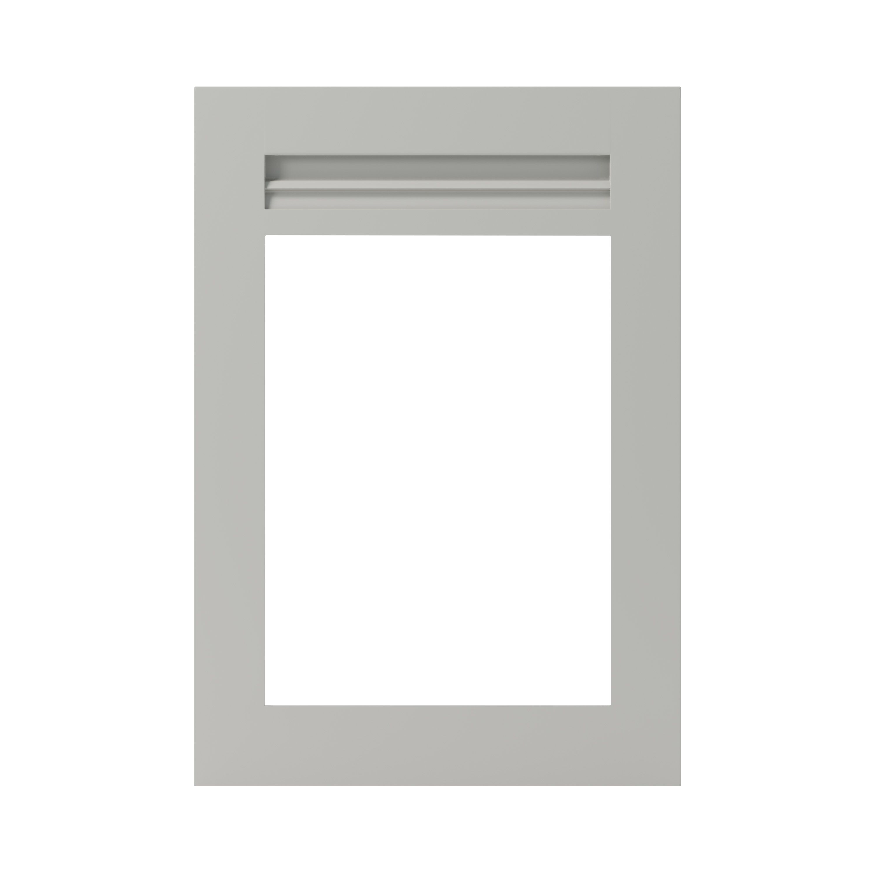 GoodHome Garcinia Integrated handle Matt stone Shaker Glazed Cabinet door (W)500mm (H)715mm (T)20mm