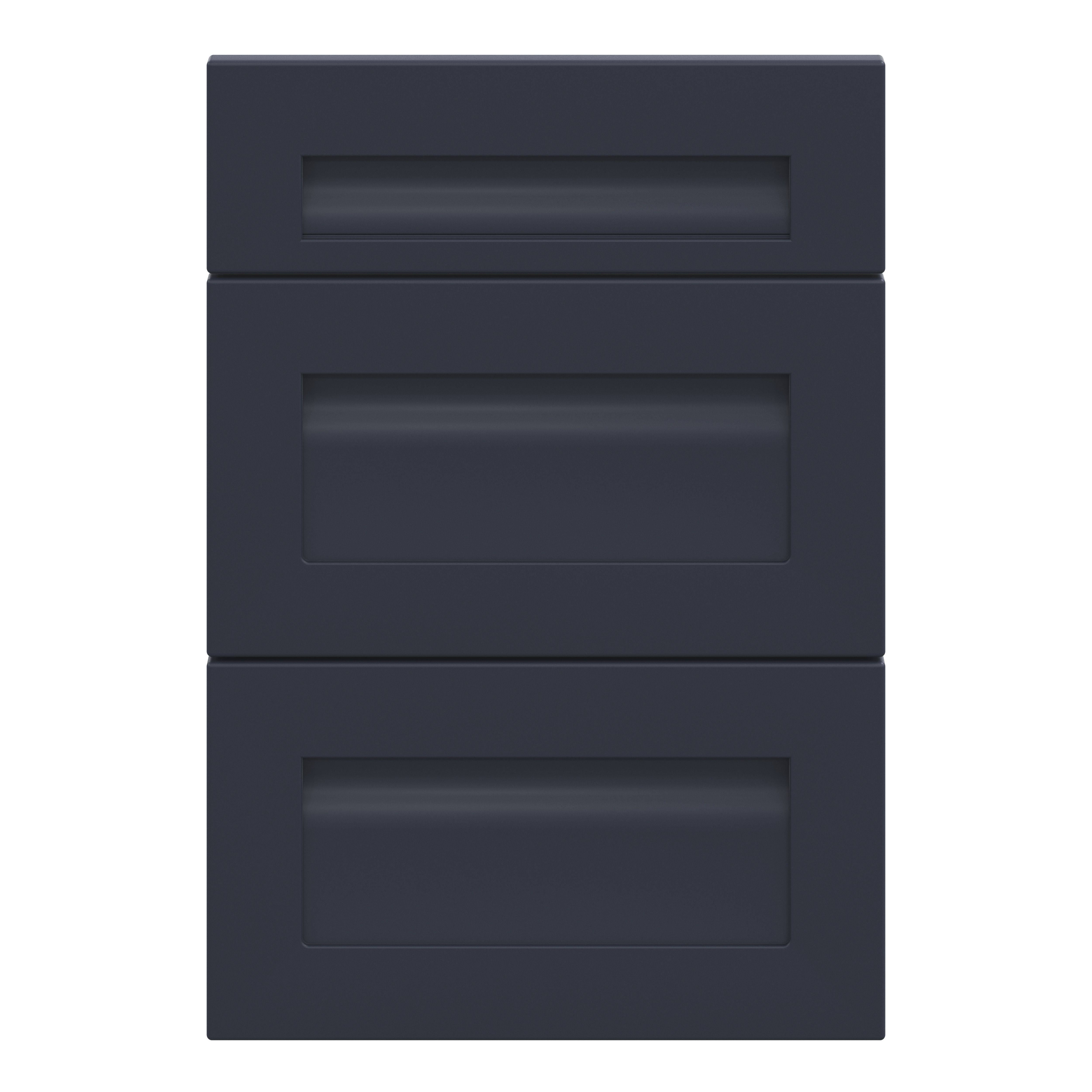 GoodHome Garcinia Matt navy blue 3 drawer front, Pack of 1 (H)715mm (W)497mm (T)20mm